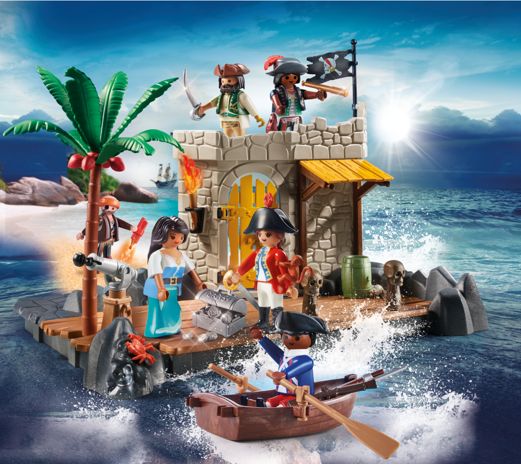 Playmobil 70979 my figures: isola dei pirati, gioco dei pirati per bambini dai 5 anni in su - Playmobil