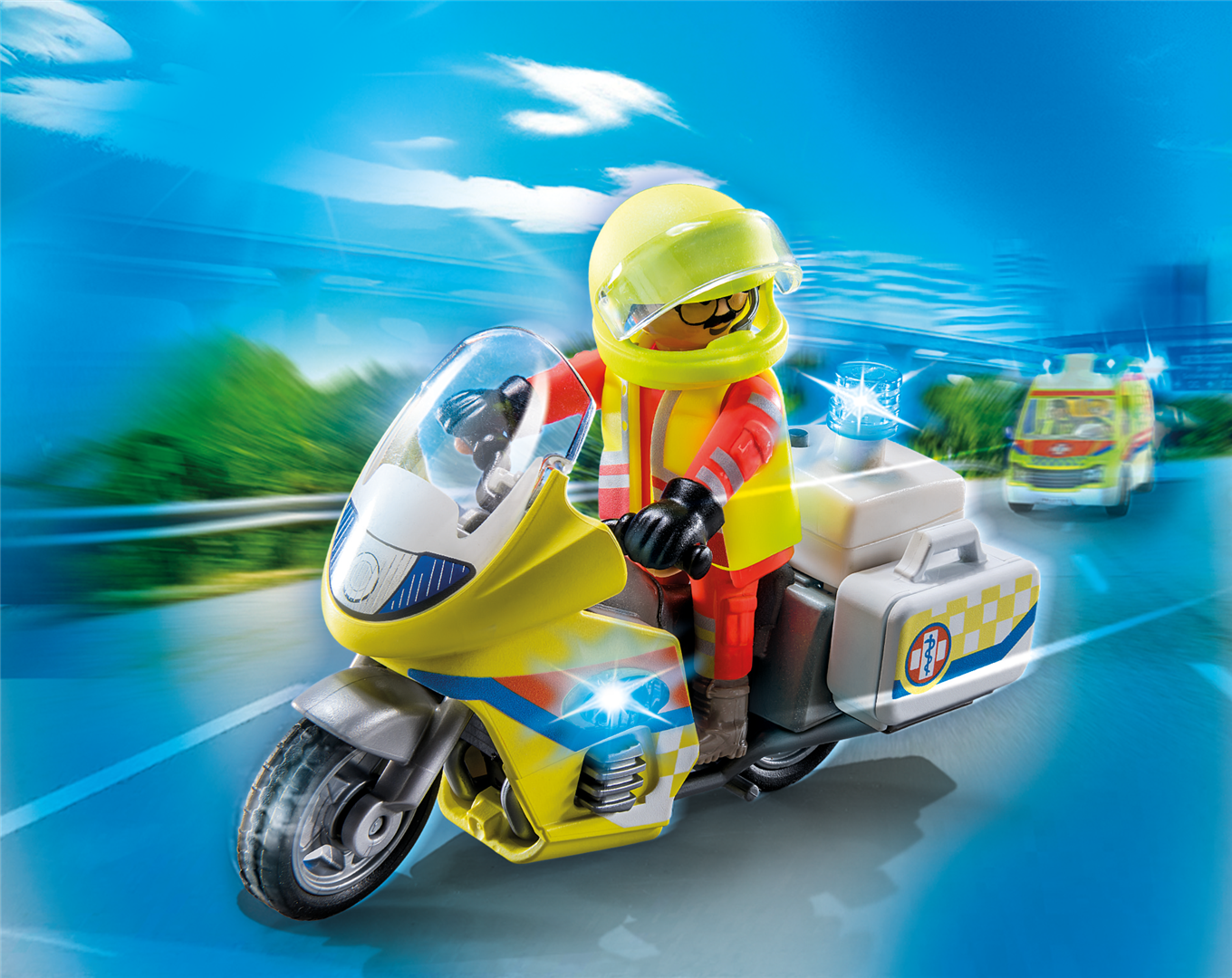 Playmobil city life 71205 soccorritore con moto per bambini dai 4 anni in su - Playmobil