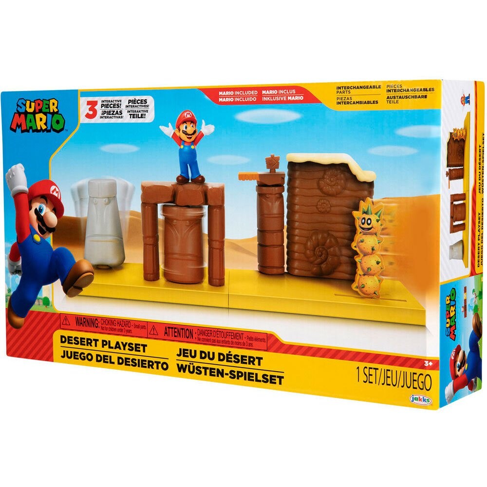 Nintendo super mario playset desert con personaggo articolato 6 cm - Super Mario
