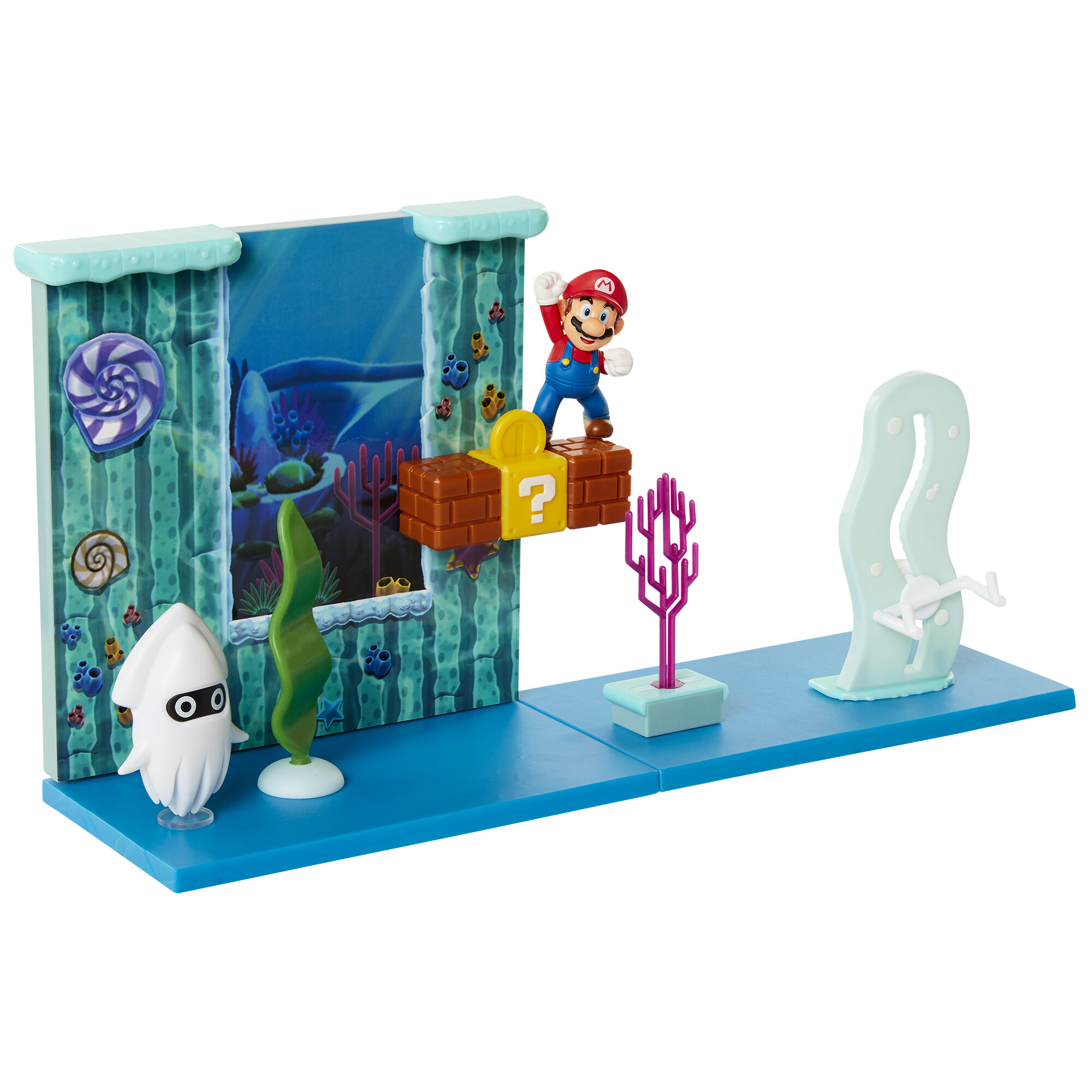 Nintendo super mario playset underwater con personaggo articolato 6 cm - Super Mario