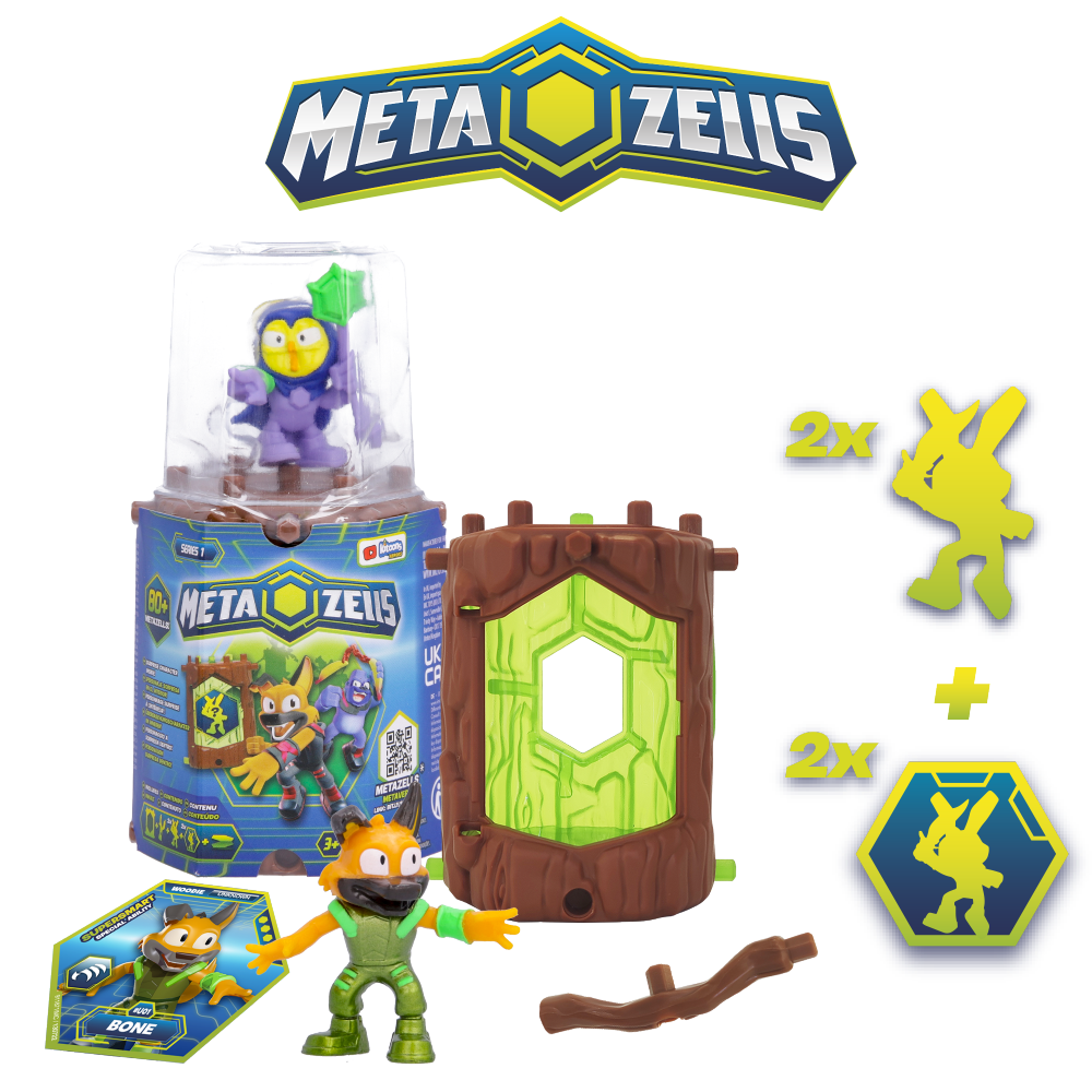 Metazells main pack 2 personaggi (1 sorpresa), 2card, 1 tronc0, 1 accessorio, leaflet - 