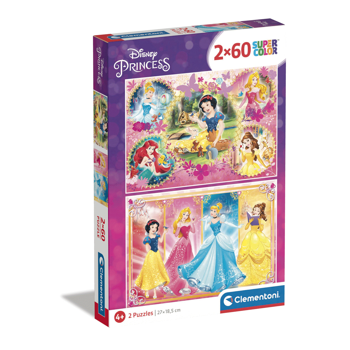 Clementoni - puzzle supercolor disney princess - 60 pezzi, puzzle bambini 4 anni - CLEMENTONI, DISNEY PRINCESS