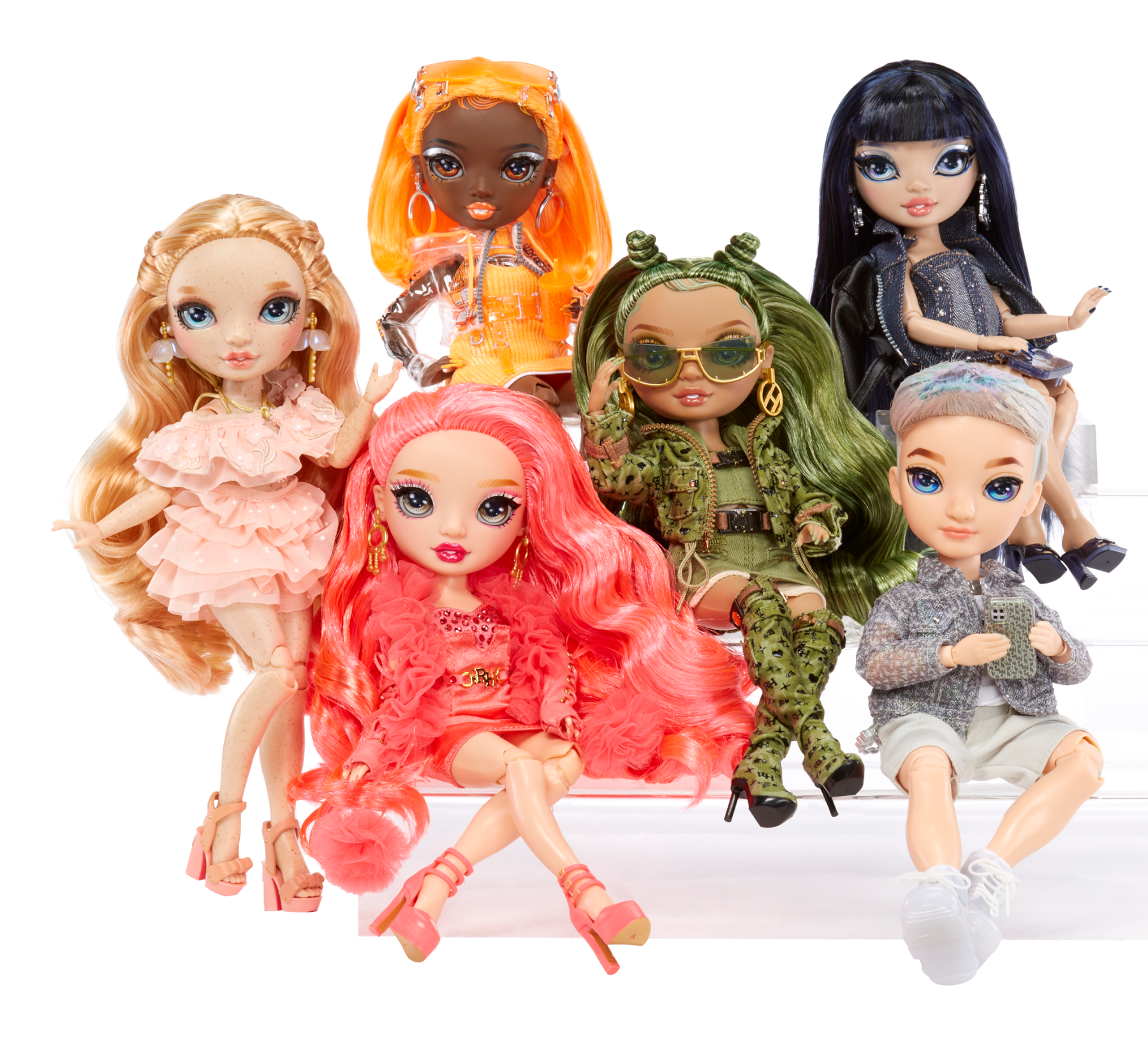 Rainbow high fashion doll serie 5: kim nguyen. bambola blu con vestito alla moda e oltre 10 accessori di gioco colorati. - Rainbow High