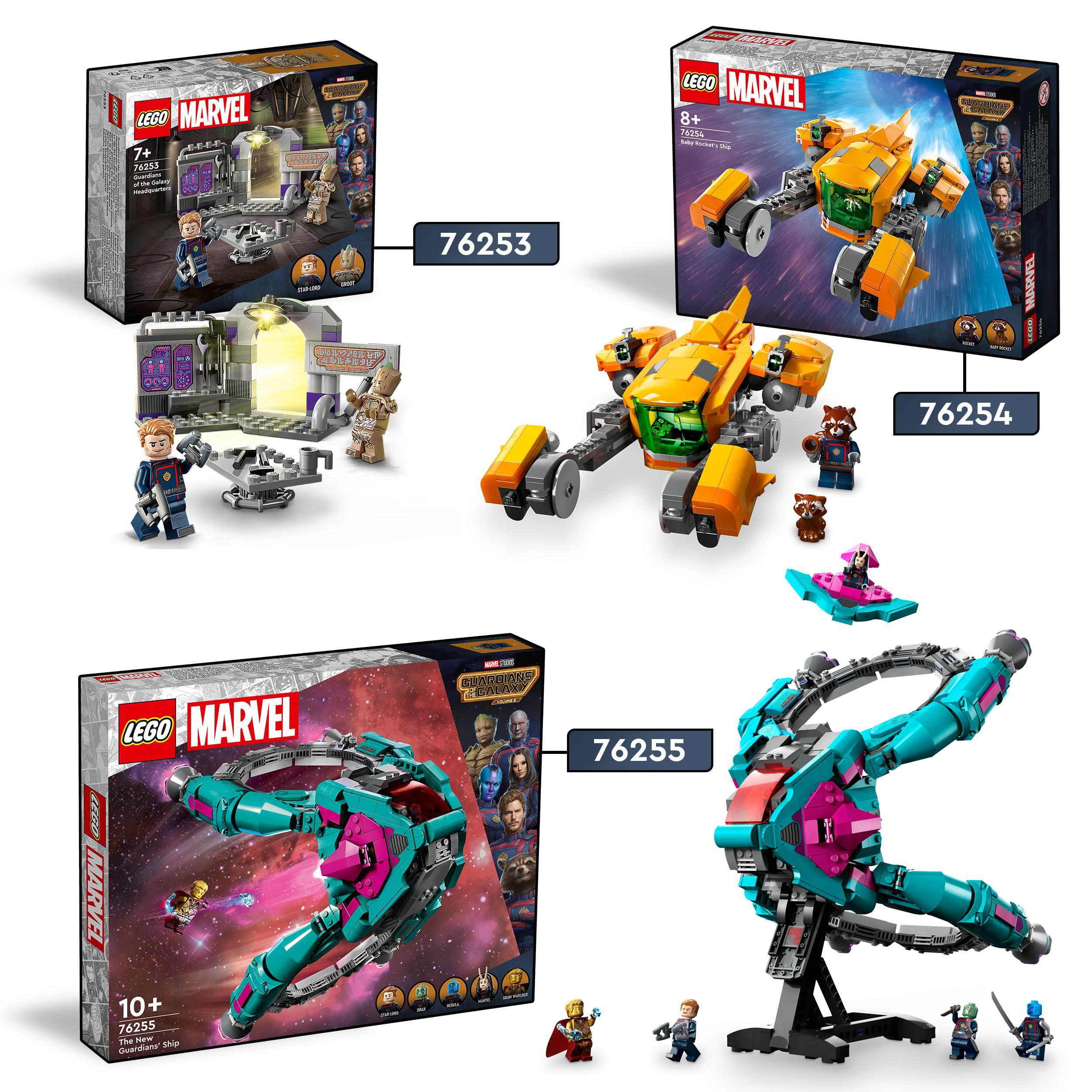 Lego marvel 76253 quartier generale dei guardiani della galassia volume 3 con groot e star-lord, giocattoli da supereroi - LEGO SUPER HEROES