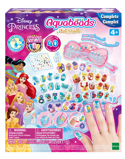 Aquabeads nail studio - disney princess - le unghie che si attaccano con l'acqua - AQUABEADS, DISNEY PRINCESS