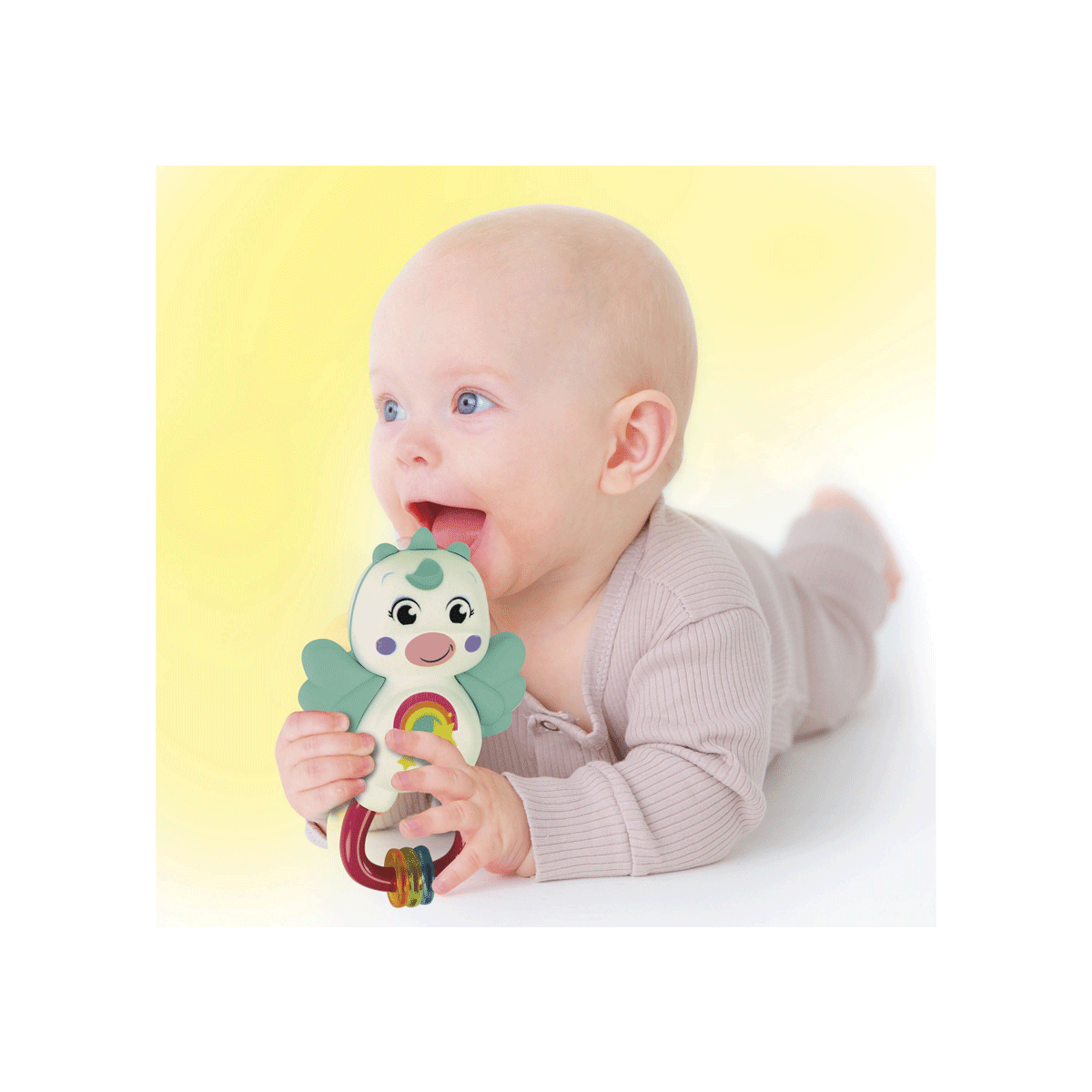 Baby clementoni - little unicorn rattle - sonaglino neonato con massaggiagengive - BABY CLEMENTONI