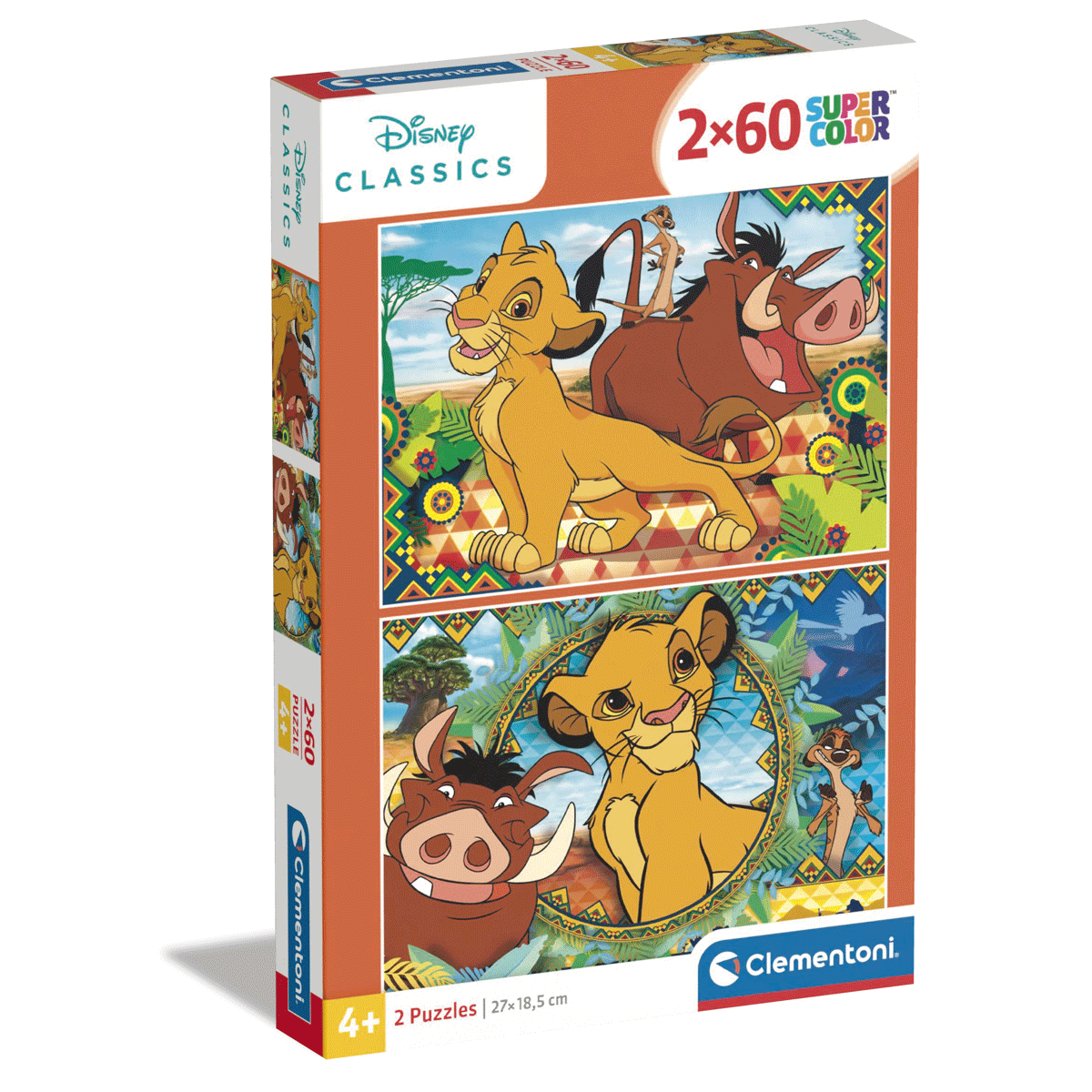 Clementoni supercolor puzzle disney the lion king - 2x60 pezzi, puzzle bambini 4 anni - CLEMENTONI