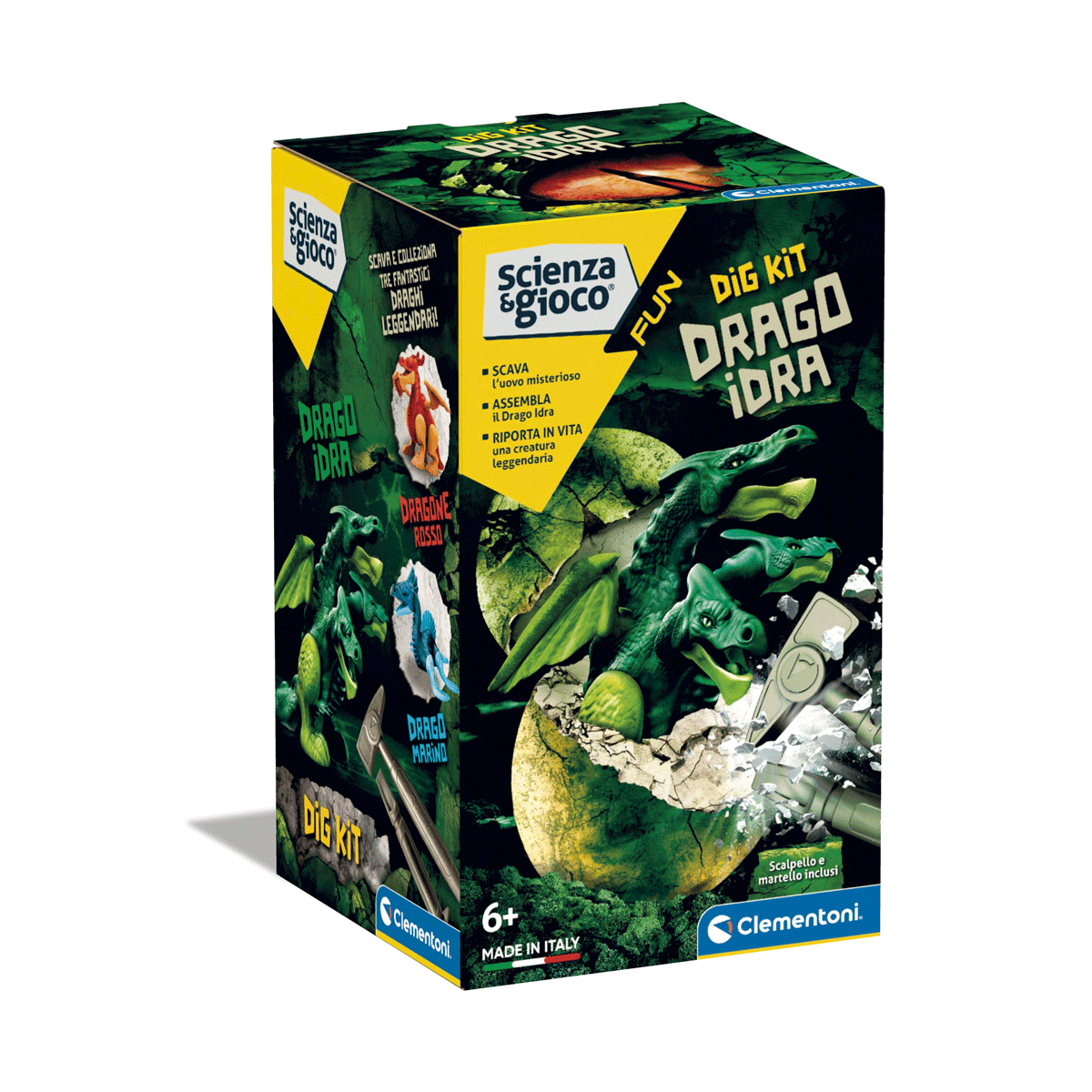 Clementoni - scienza e gioco fun - dig kit drago idra, gioco scientifico - Scienza e Gioco