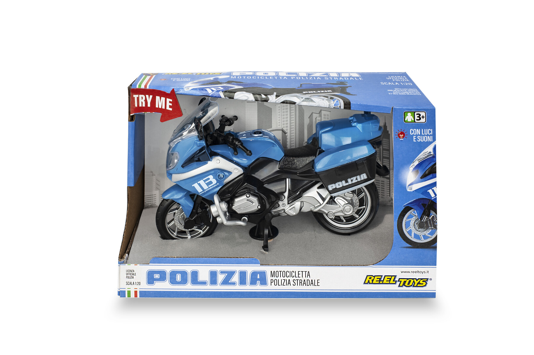 Moto polizia con luci e suoni con licenza ufficiale - Toys Center