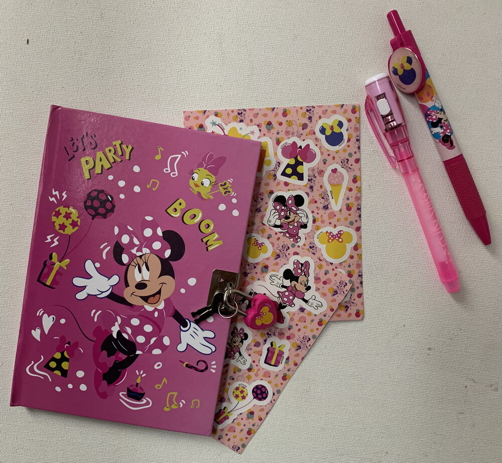 Diario dei segreti con lucchetto penna magica penna clip e accessori con licenza  disney minnie - Minnie