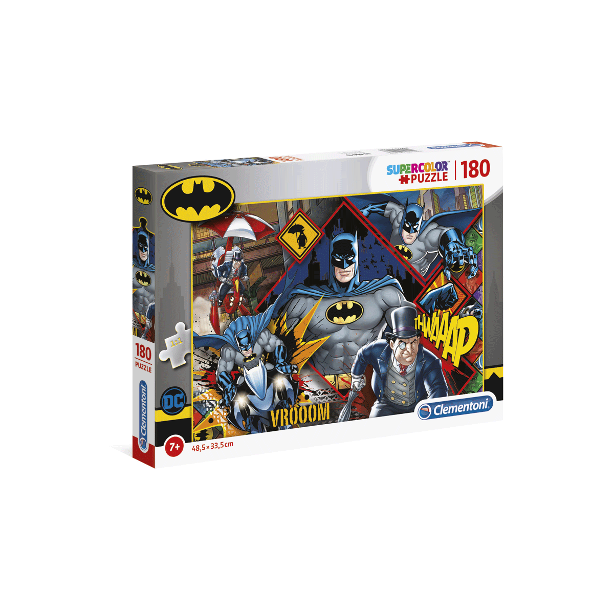 Clementoni supercolor puzzle batman - 180 pezzi, puzzle bambini 7 anni - CLEMENTONI