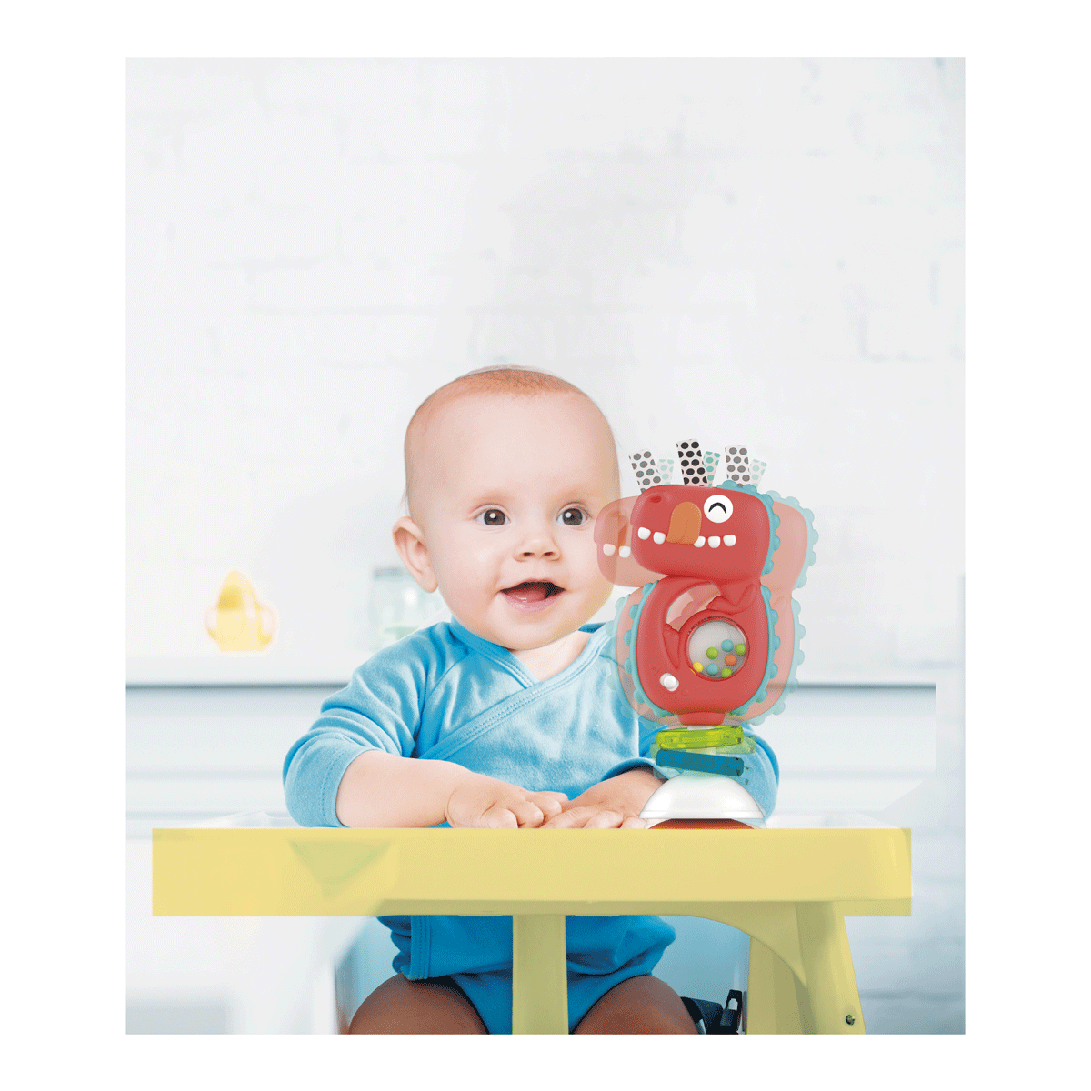 Baby clementoni - hungry dino - shake & play, sonaglino e gioco per seggiolino - BABY CLEMENTONI