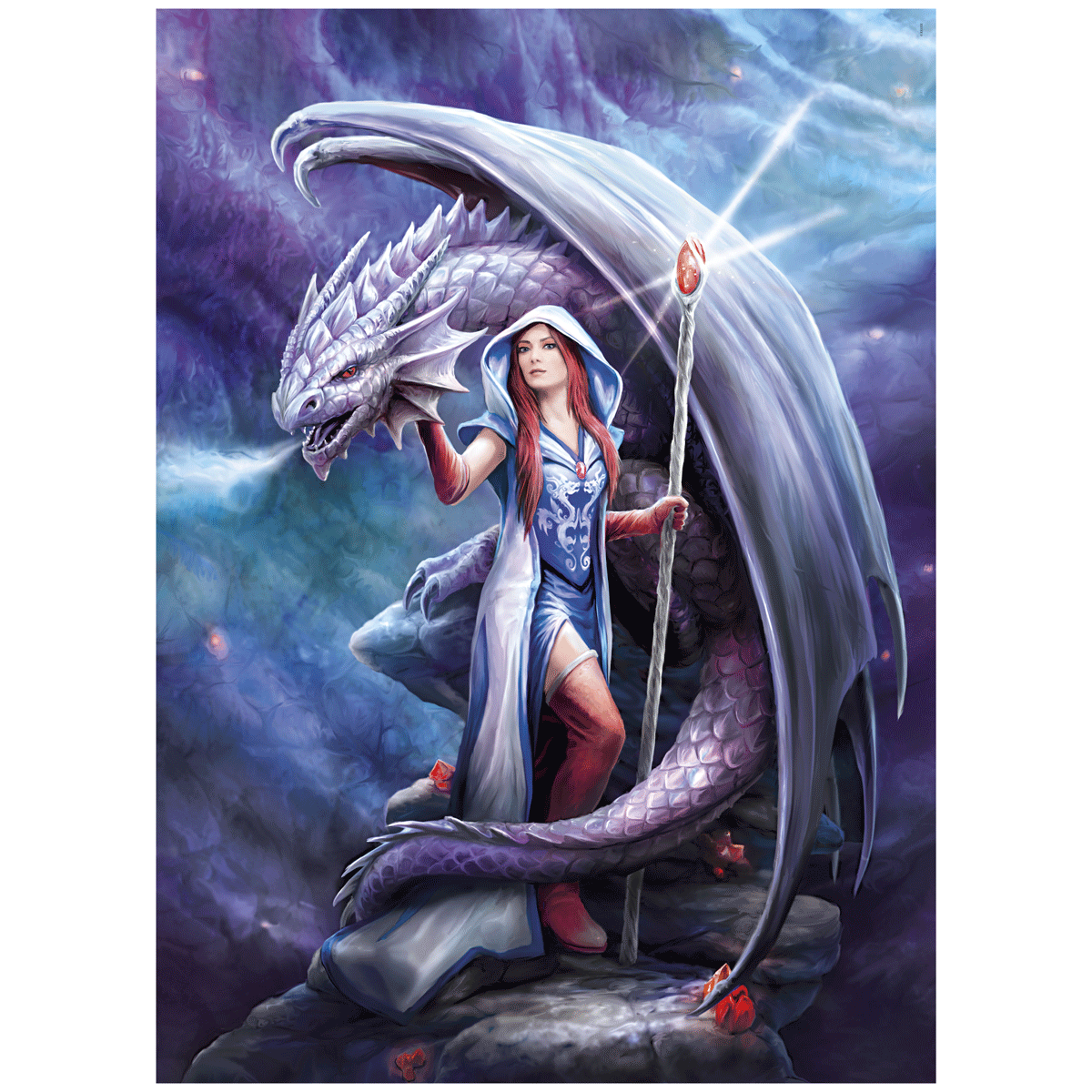 Clementoni puzzle anne stokes - dragon mage - 1000 pezzi, puzzle adulti - CLEMENTONI