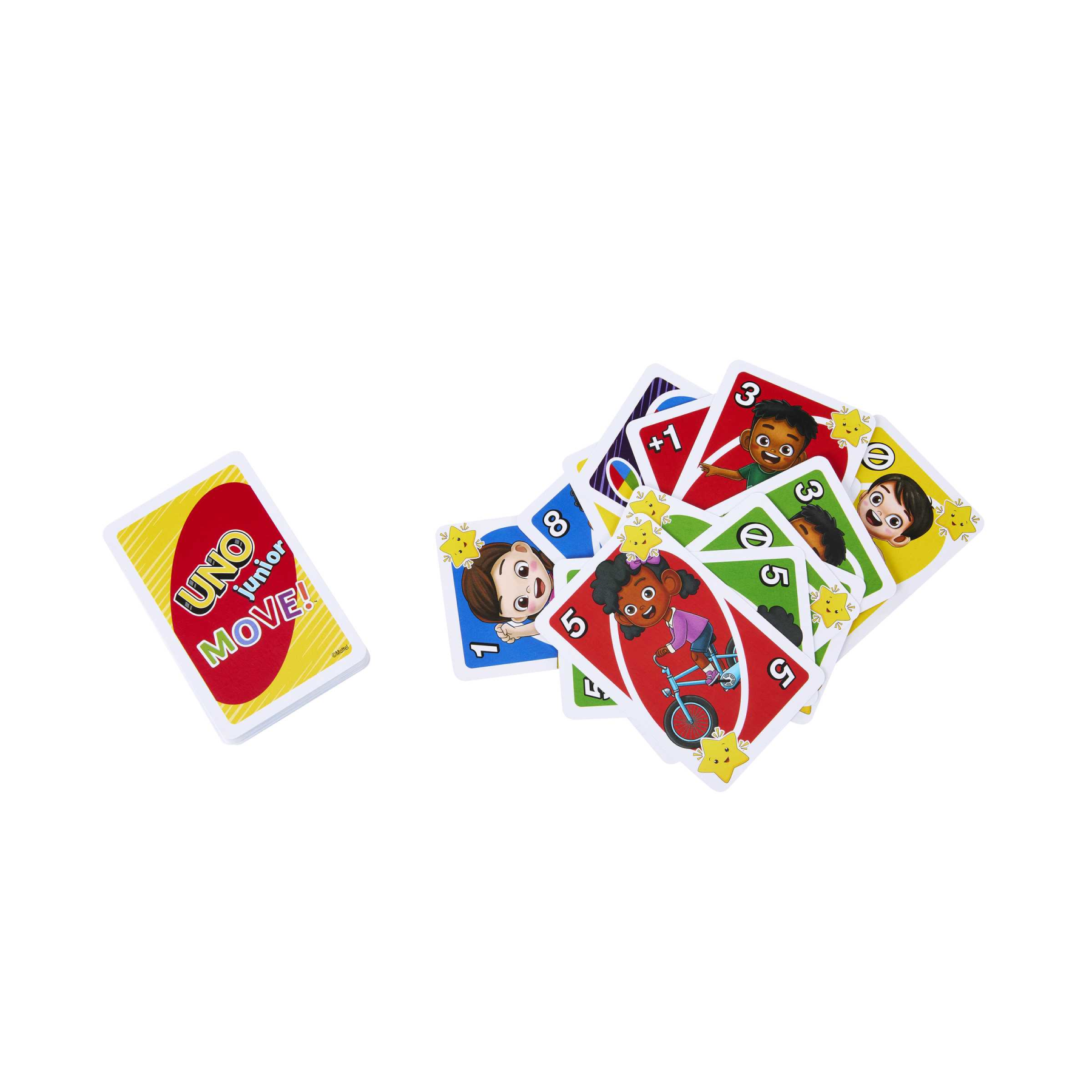 Mattel games - uno junior move!, gioco di carte per bambini per