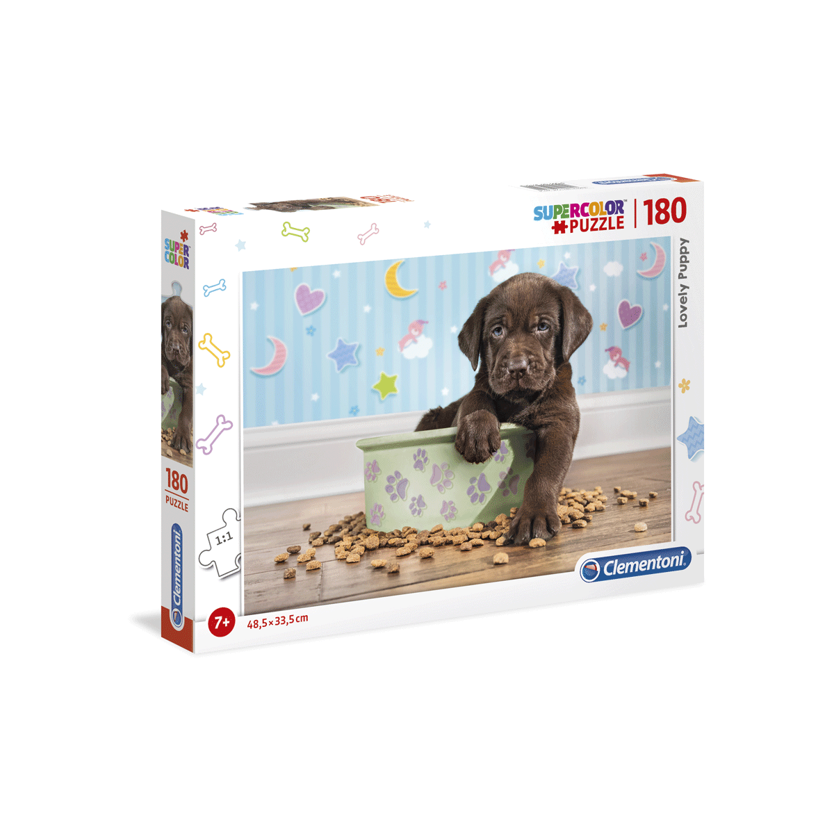 Clementoni supercolor puzzle - lovely puppy - 180 pezzi, puzzle adulti - CLEMENTONI