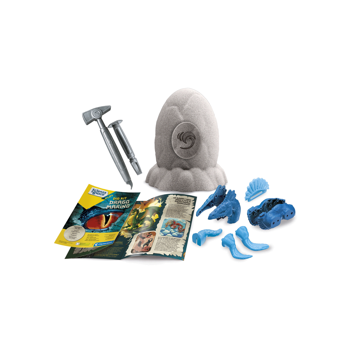 Clementoni - scienza e gioco fun - dig kit drago marino, gioco scientifico - Scienza e Gioco