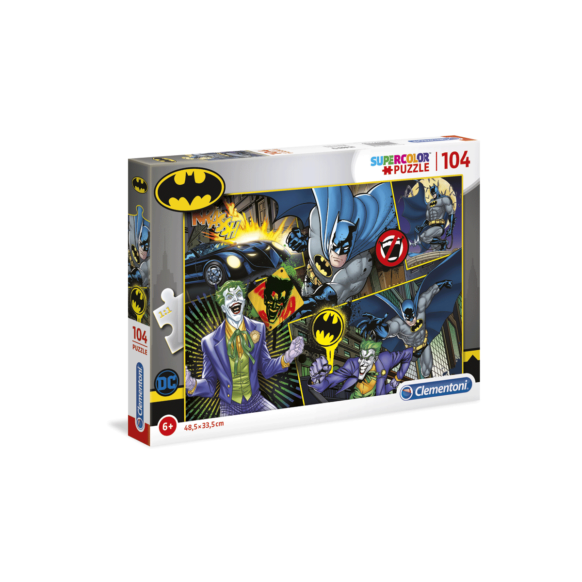 Clementoni supercolor puzzle - batman - 104 pezzi, puzzle bambini 6 anni - CLEMENTONI