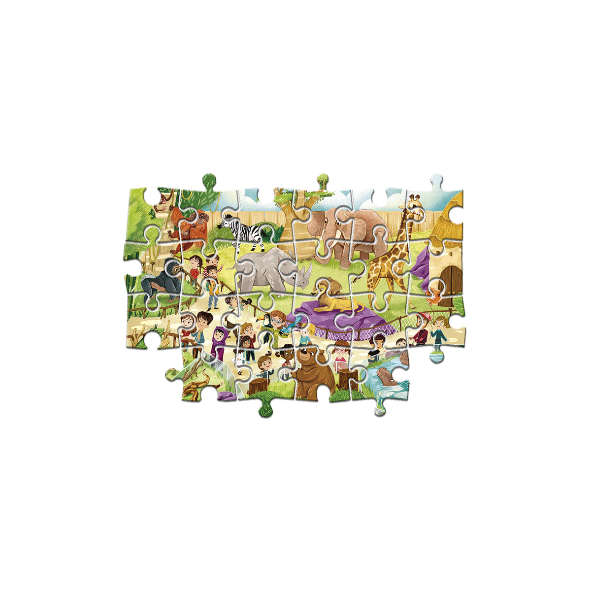 Clementoni supercolor puzzle - zoo - 2x60 pezzi, puzzle bambini 5 anni - CLEMENTONI