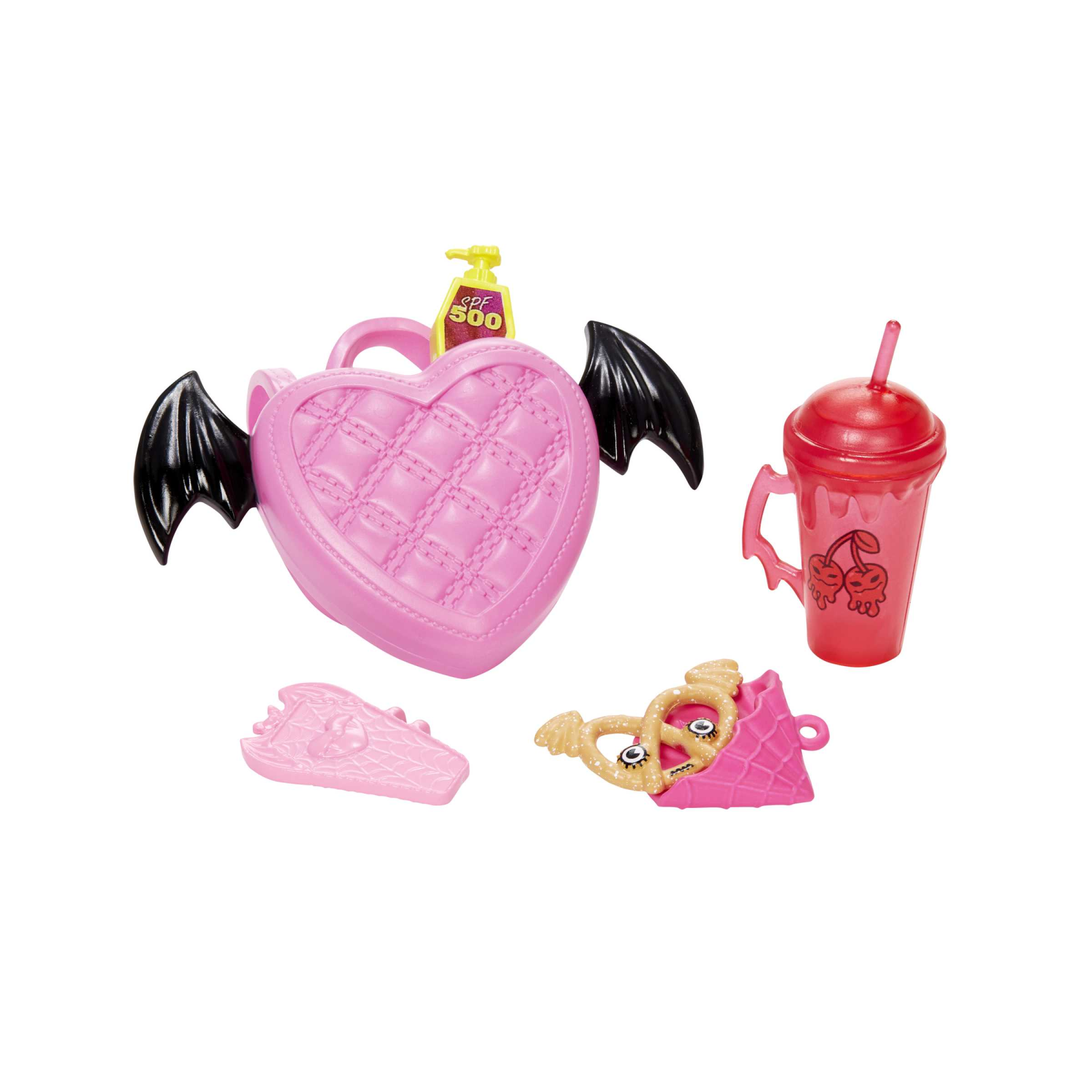 Monster high - draculaura, bambola con accessori e cucciolo di pipistrello, snodata e alla moda con capelli rosa e neri, giocattolo per bambini, 4+ anni, hhk51 - Monster High