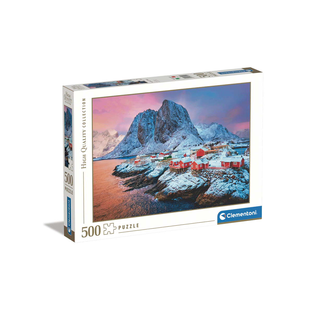 Clementoni puzzle high quality collection - hamnøy village - 500 pezzi, puzzle adulti - CLEMENTONI