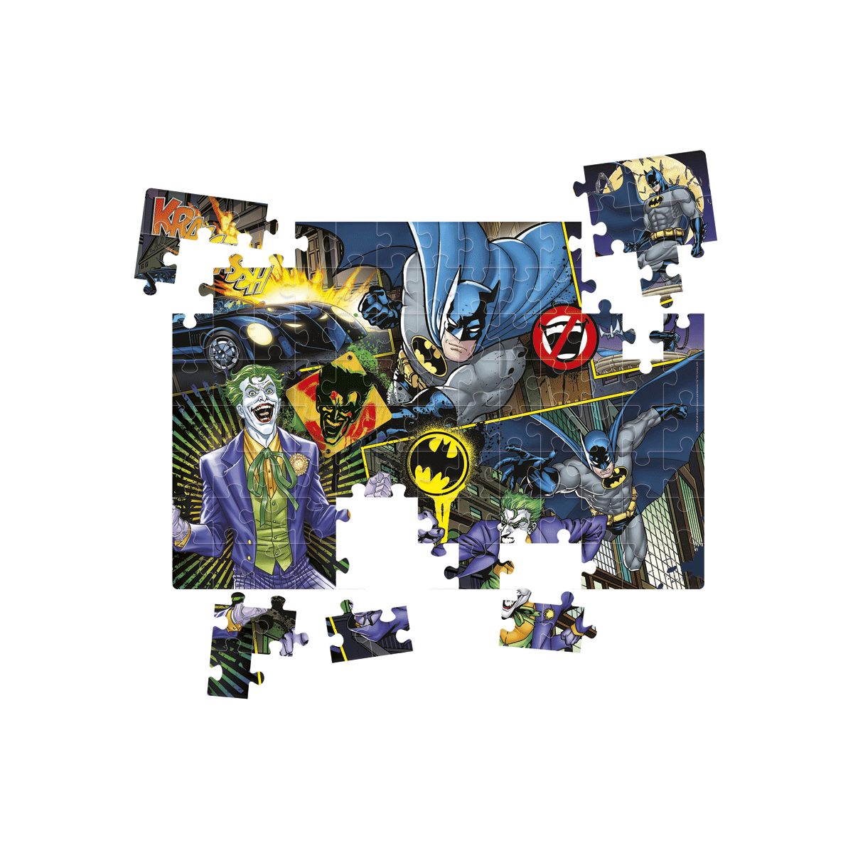 Clementoni supercolor puzzle - batman - 104 pezzi, puzzle bambini 6 anni - CLEMENTONI