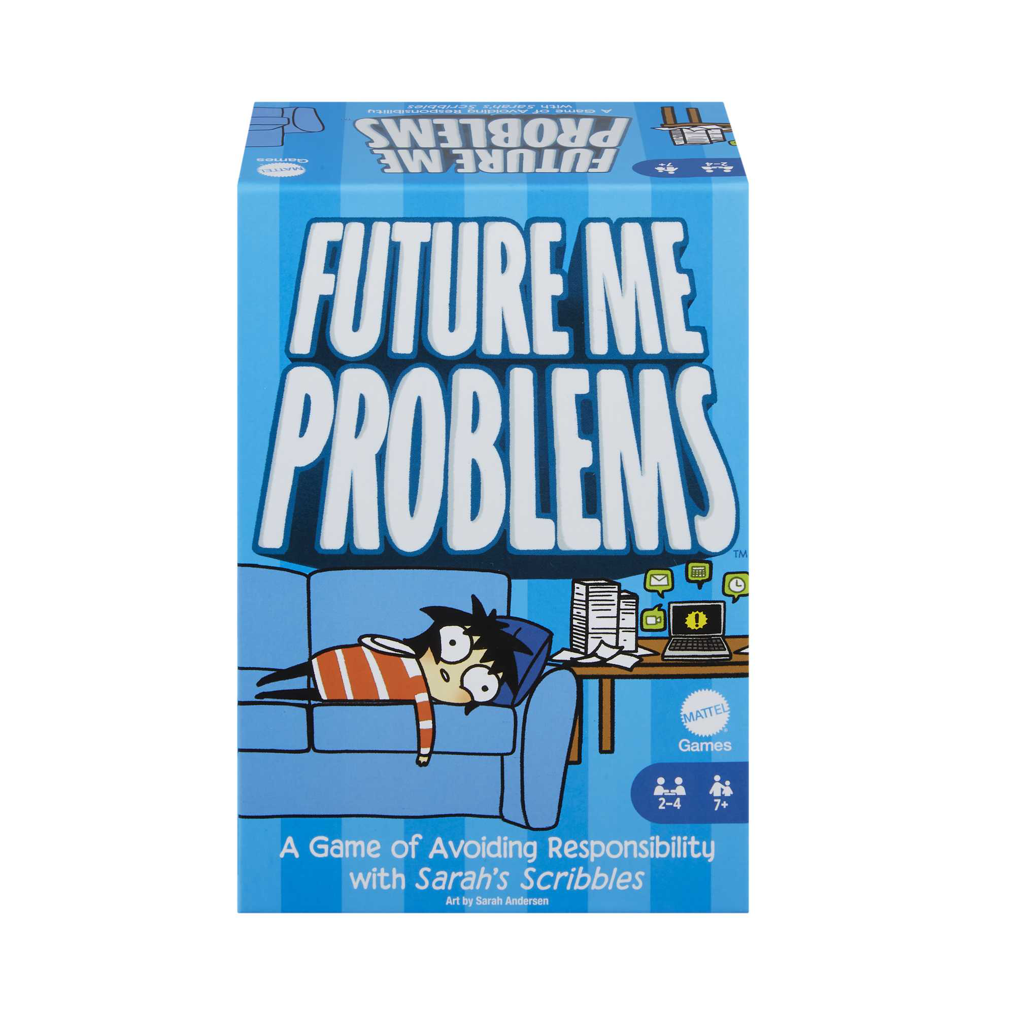 Future me problems - gioco di carte di sarah's scribbles, con 2 mazzi di carte, da 2 a 4 giocatori, perfetto per le serate di gioco in famiglia, giocattolo per bambini, 7+ anni, hph14 - MATTEL GAMES