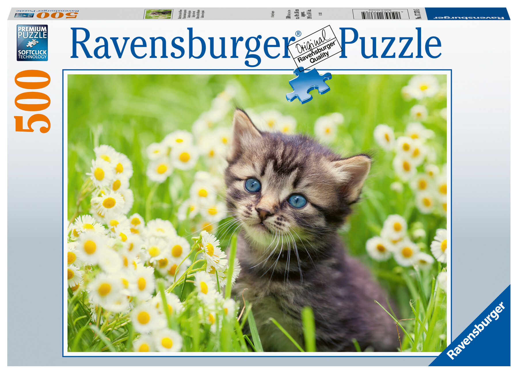 Ravensburger - puzzle gattino nel prato, 500 pezzi, puzzle adulti - RAVENSBURGER