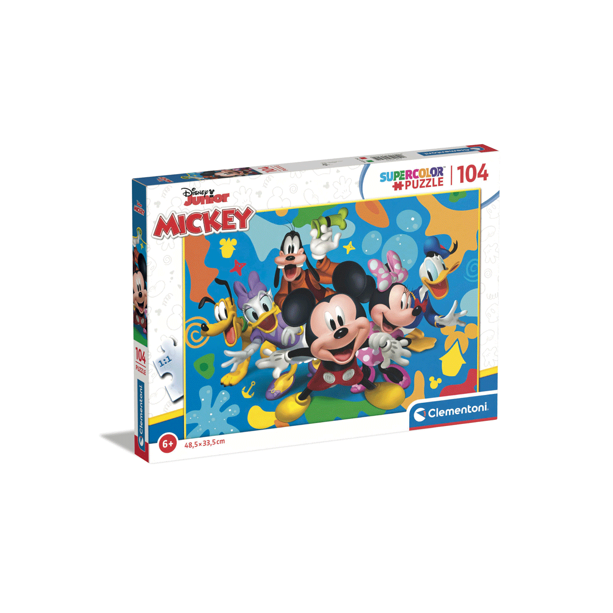 Clementoni supercolor puzzle - disney mickey and friends - 104 pezzi, puzzle bambini 6 anni - CLEMENTONI