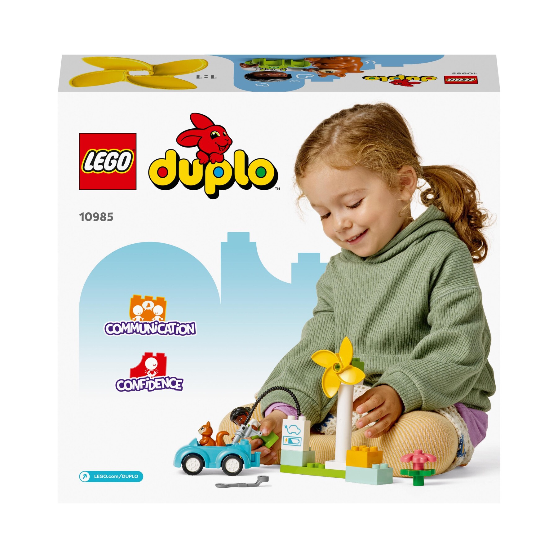 Lego duplo town 10985 turbina eolica e auto elettrica, macchina giocattolo, giochi educativi per bambini, set vita sostenibile - LEGO DUPLO