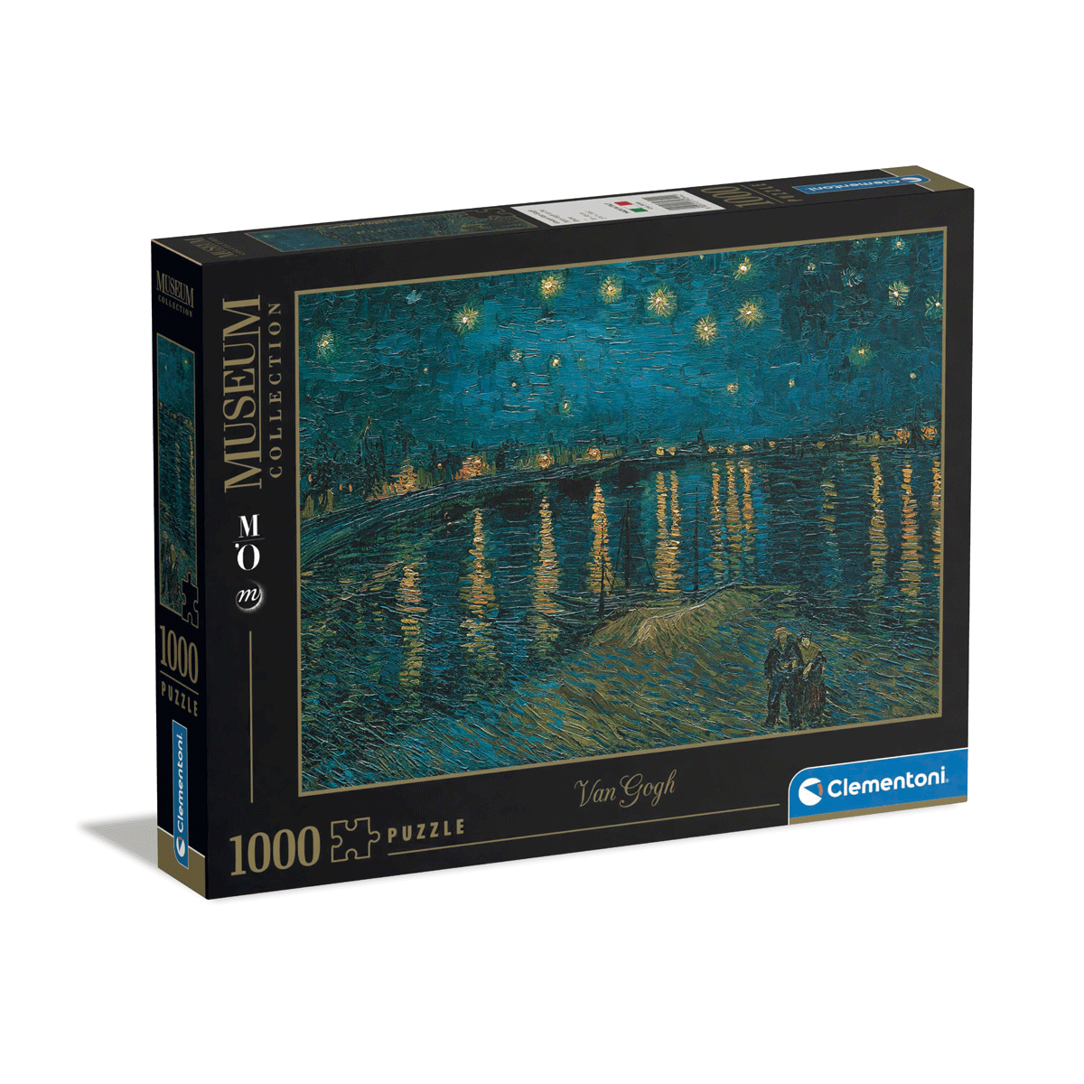 Clementoni puzzle museum collection - van gogh, "starry night over the rhone" - 1000 pezzi, puzzle adulti - CLEMENTONI