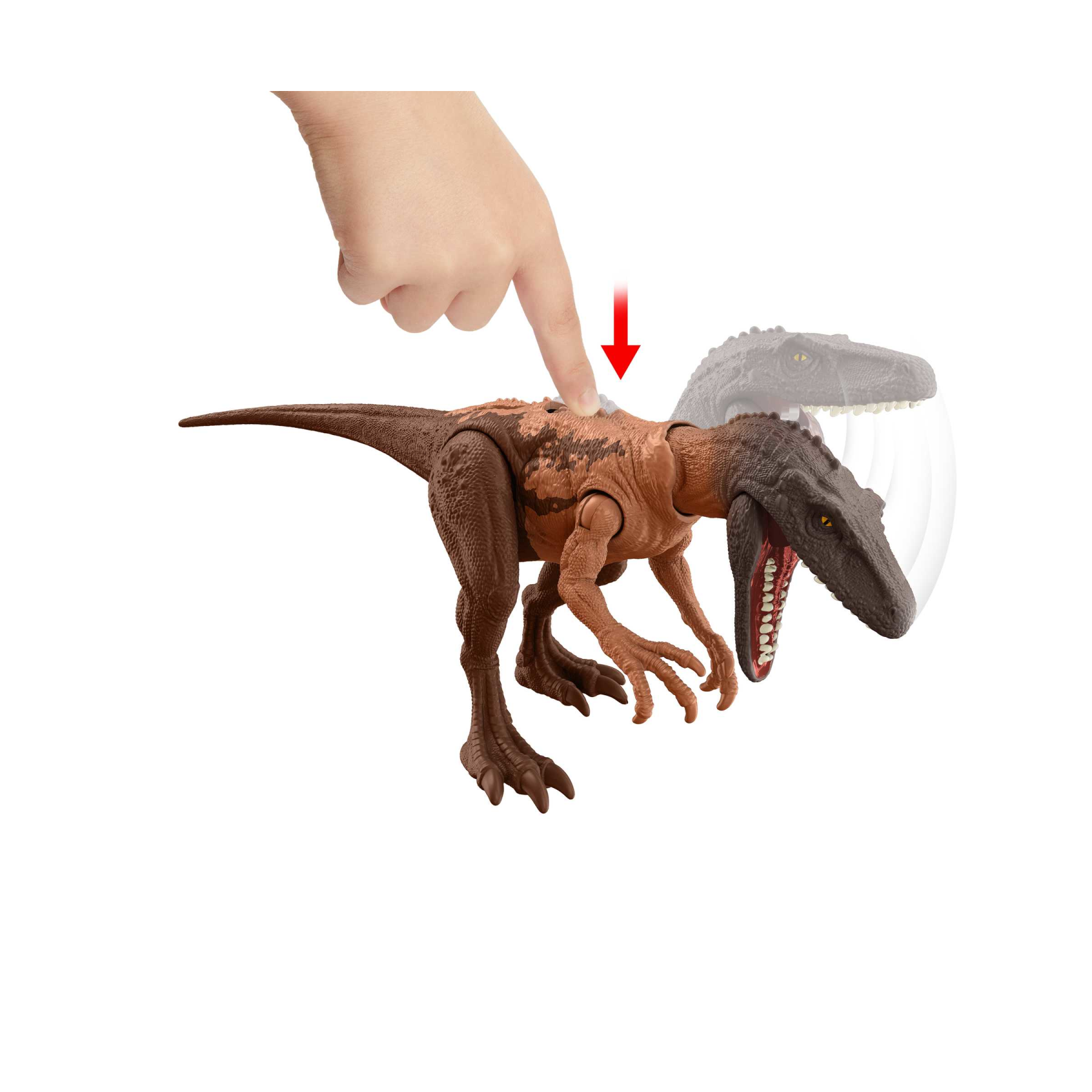 Jurassic world attacco fatale - herrerasaurus, dinosauro con articolazioni mobili e azione d'attacco specifica, giocattolo per bambini, 4+ anni, hln64 - Jurassic World