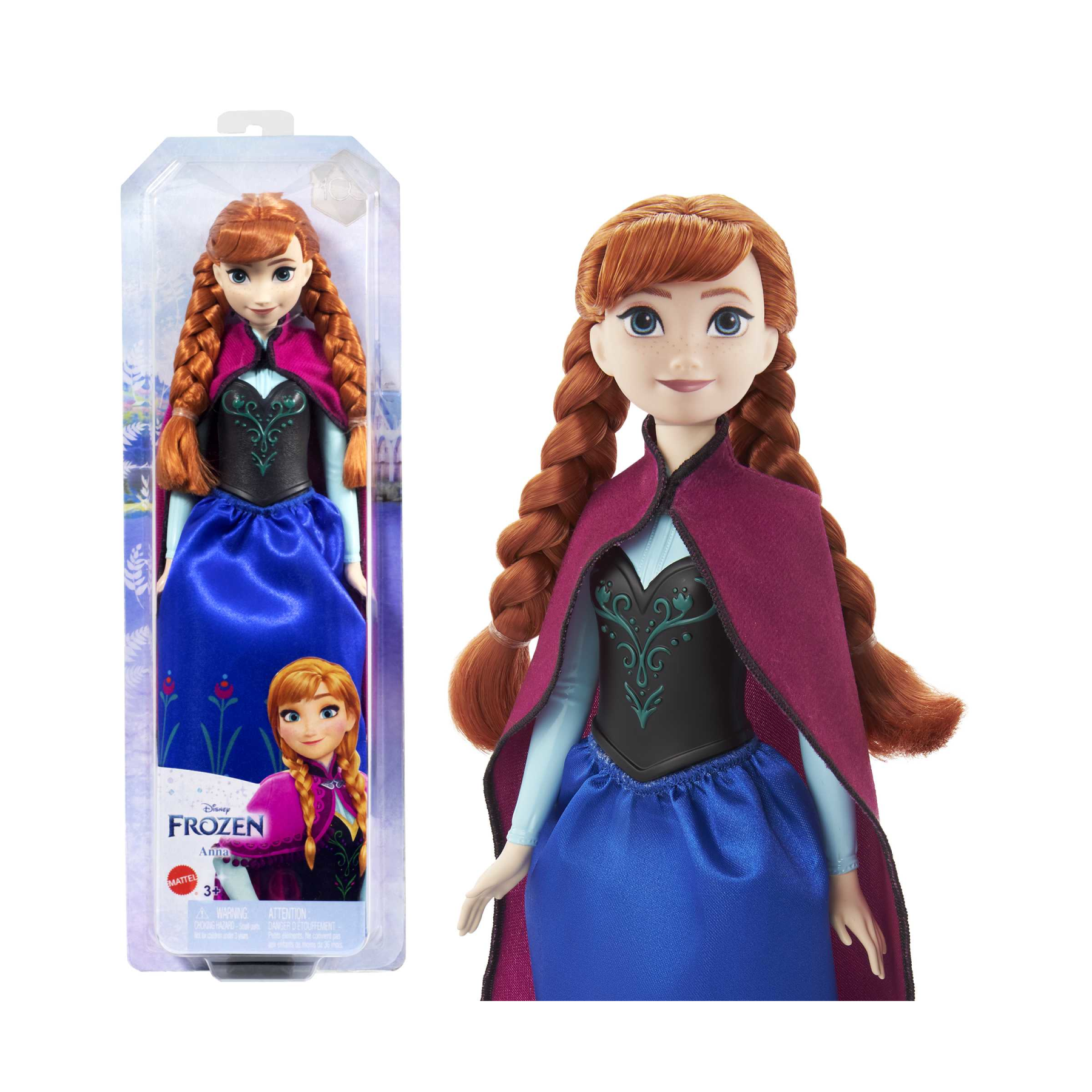 Disney frozen - anna, bambola con abito elegante e accessori ispirati al  film dsney frozen 1, giocattolo per bambini, 3+ anni, hlw49 - Toys Center