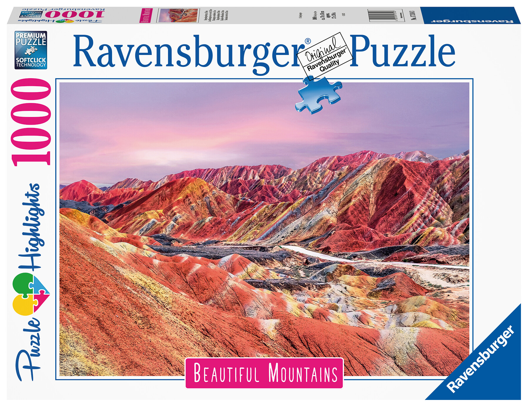 Ravensburger - puzzle montagne arcobaleno, cina, collezione beautiful mountains, 1000 pezzi, puzzle adulti - RAVENSBURGER