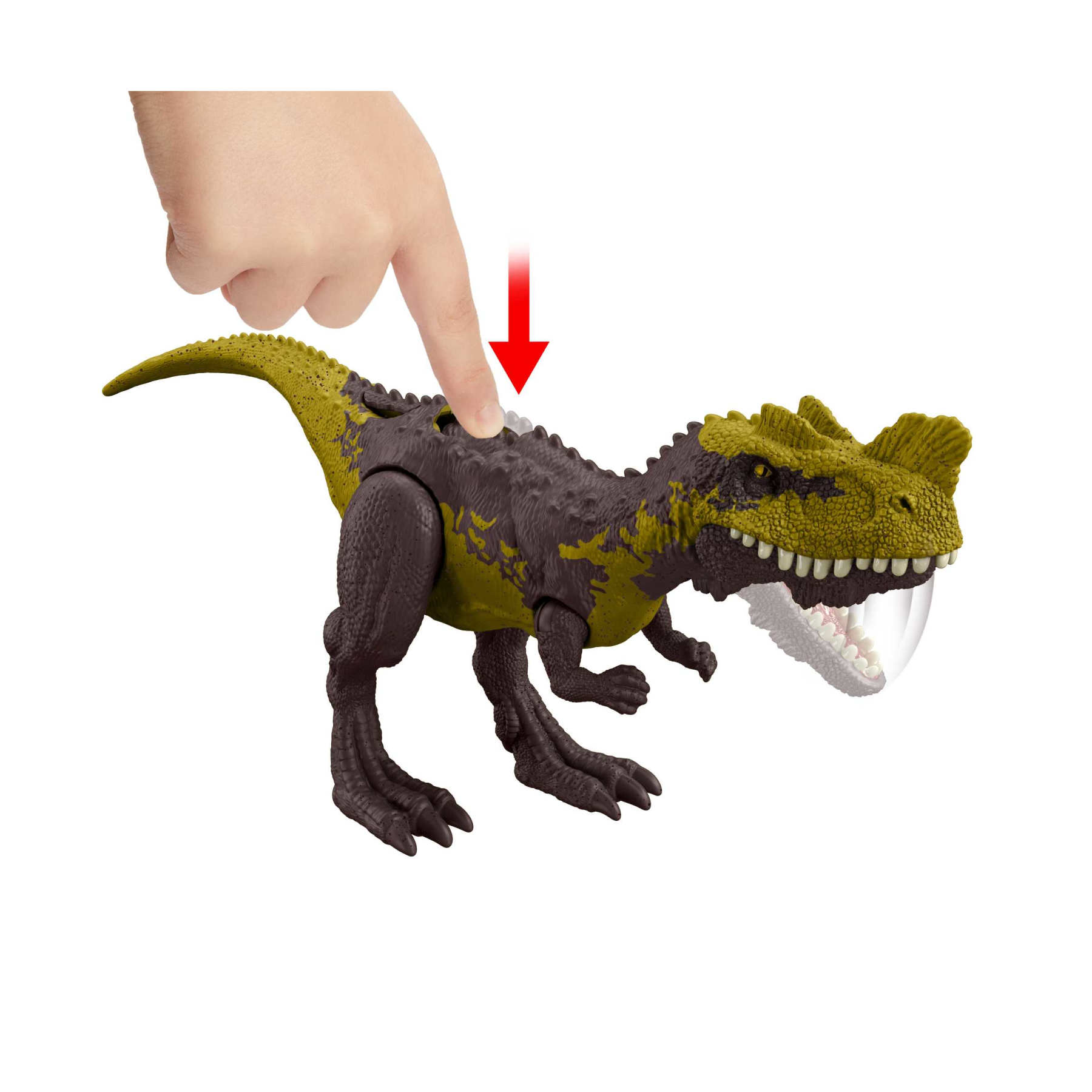 Jurassic world attacco fatale - genyodectes serus, dinosauro con articolazioni mobili e azione d'attacco specifica, giocattolo per bambini, 4+ anni, hln65 - Jurassic World