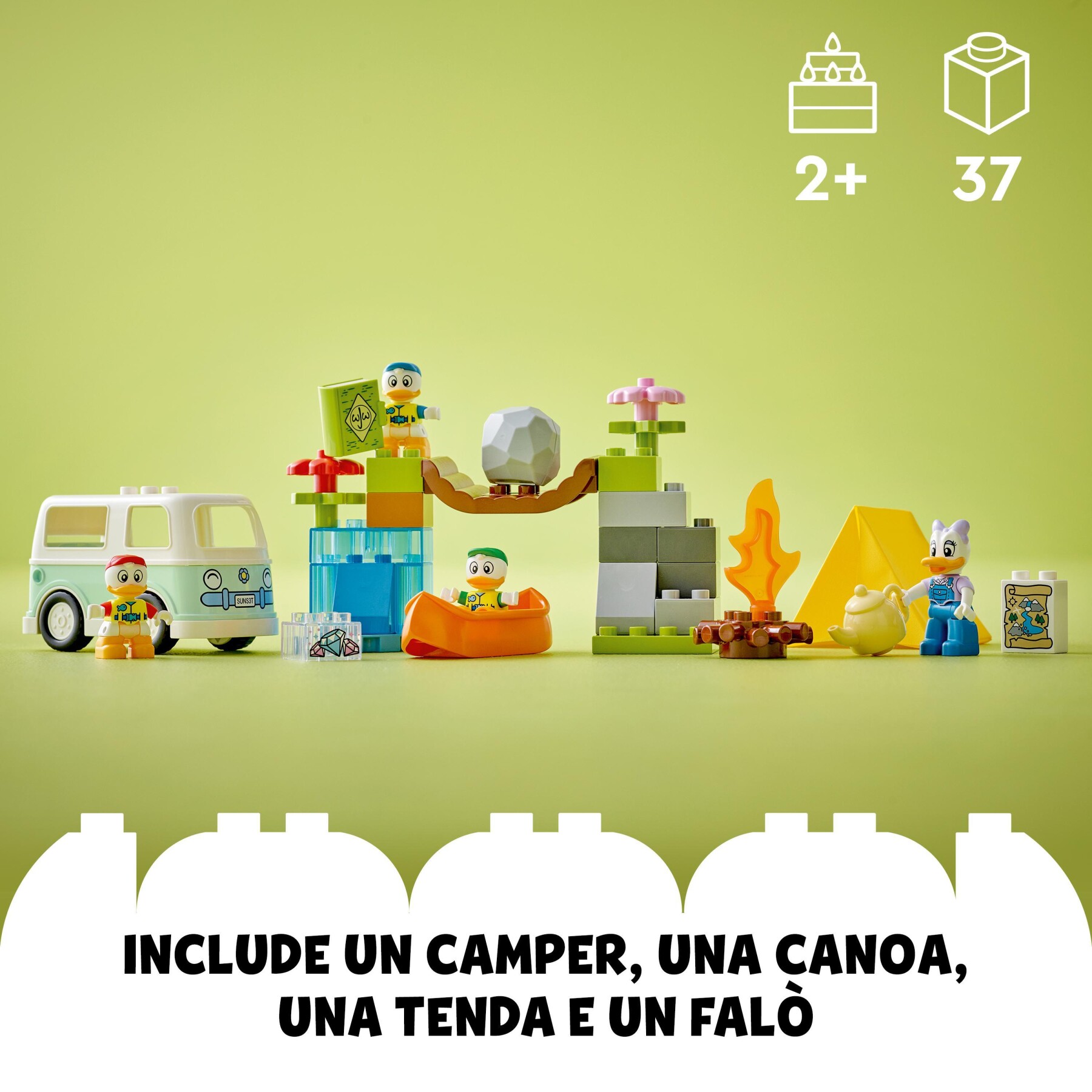 Lego duplo disney topolino e i suoi amici 10997 avventura in campeggio con camper giocattolo e paperina, giochi per bambini 2+ - LEGO DUPLO