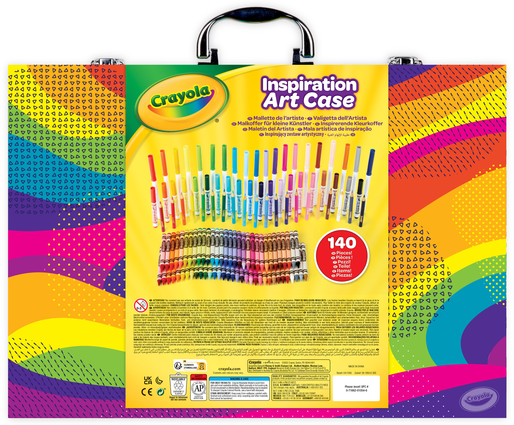 Crayola valigetta colori arcobaleno - kit creativo con 140 pezzi assortiti,  età consigliata: 5-10 anni - Toys Center