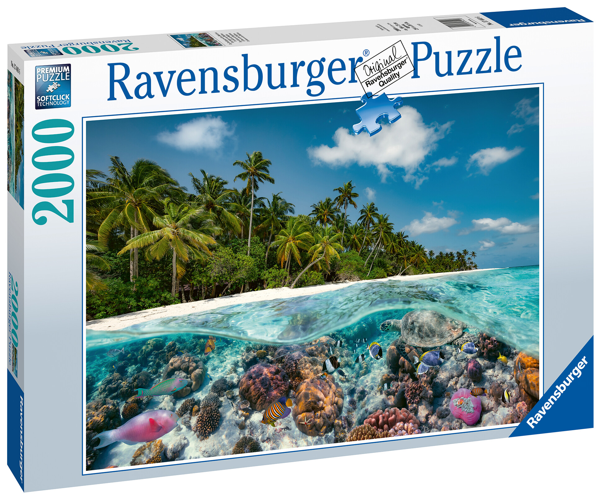 Ravensburger - puzzle un tuffo alle maldive, 2000 pezzi, puzzle adulti - Toys  Center