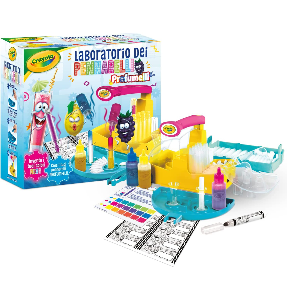 Crayola - laboratorio dei pennarelli profumelli - neon edition - crea i  tuoi pennarelli! inventa i tuoi colori! - Toys Center