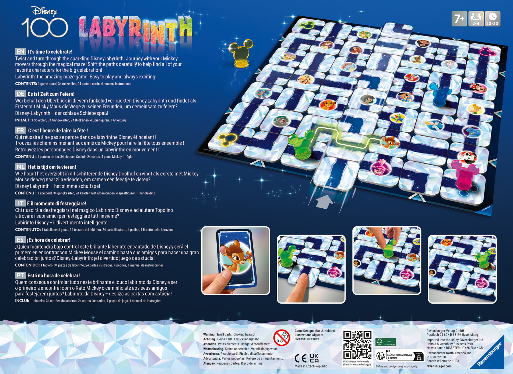 Ravensburger – labirinto magico disney 100th anniversary labyrinth, gioco da tavolo, da 2 a 4 giocatori, 7+ anni - RAVENSBURGER