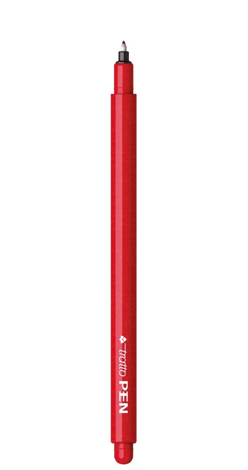 Tratto pen - penna punta sintetica confezione 2 pz - colore rosso - 
