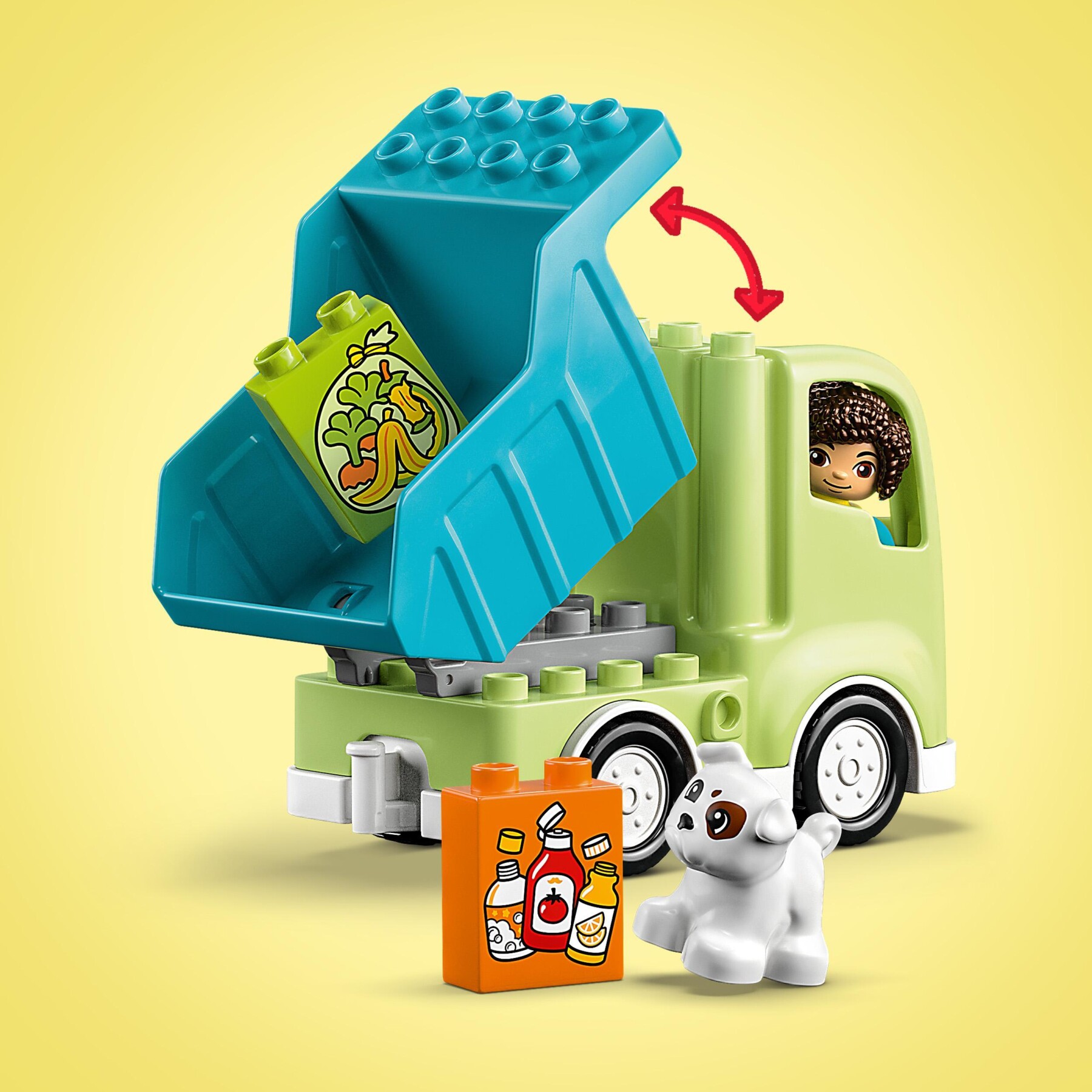 Lego duplo 10987 camion riciclaggio rifiuti, camion spazzatura giocattolo, gioco educativo per bambini, raccolta differenziata - LEGO DUPLO