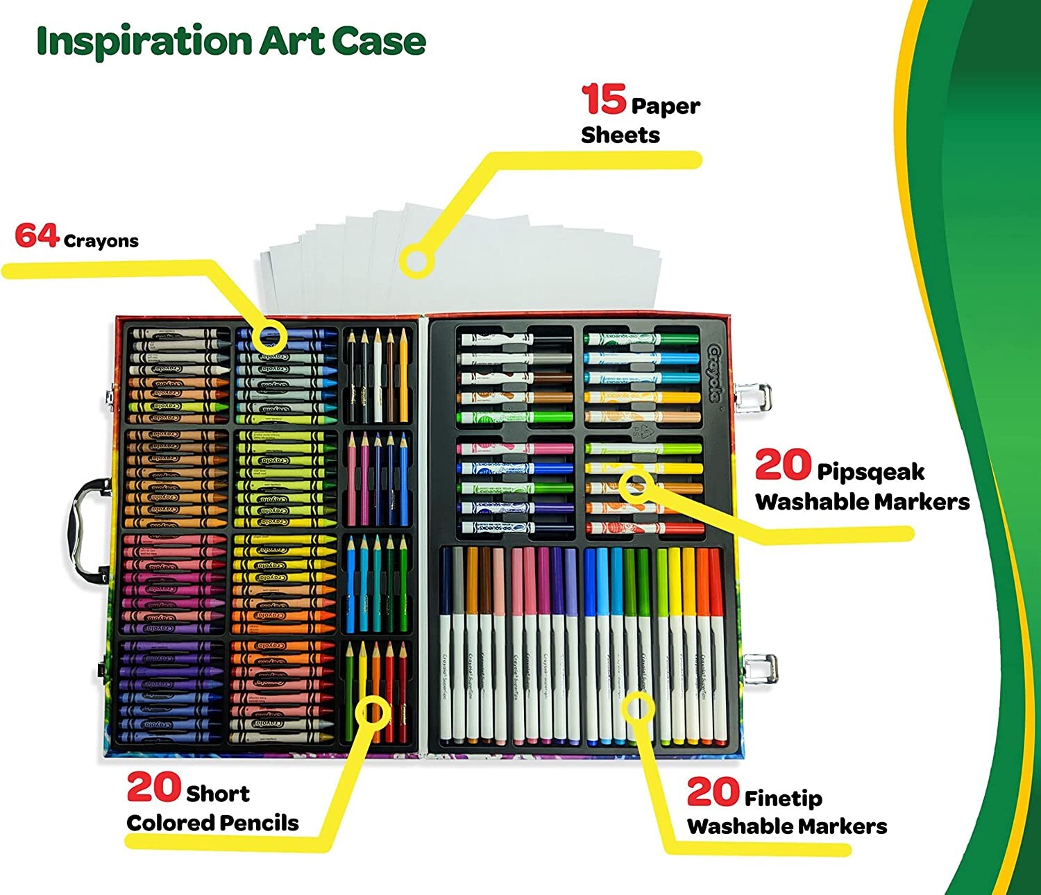 Crayola valigetta colori arcobaleno - kit creativo con 140 pezzi assortiti, età consigliata: 5-10 anni - CRAYOLA