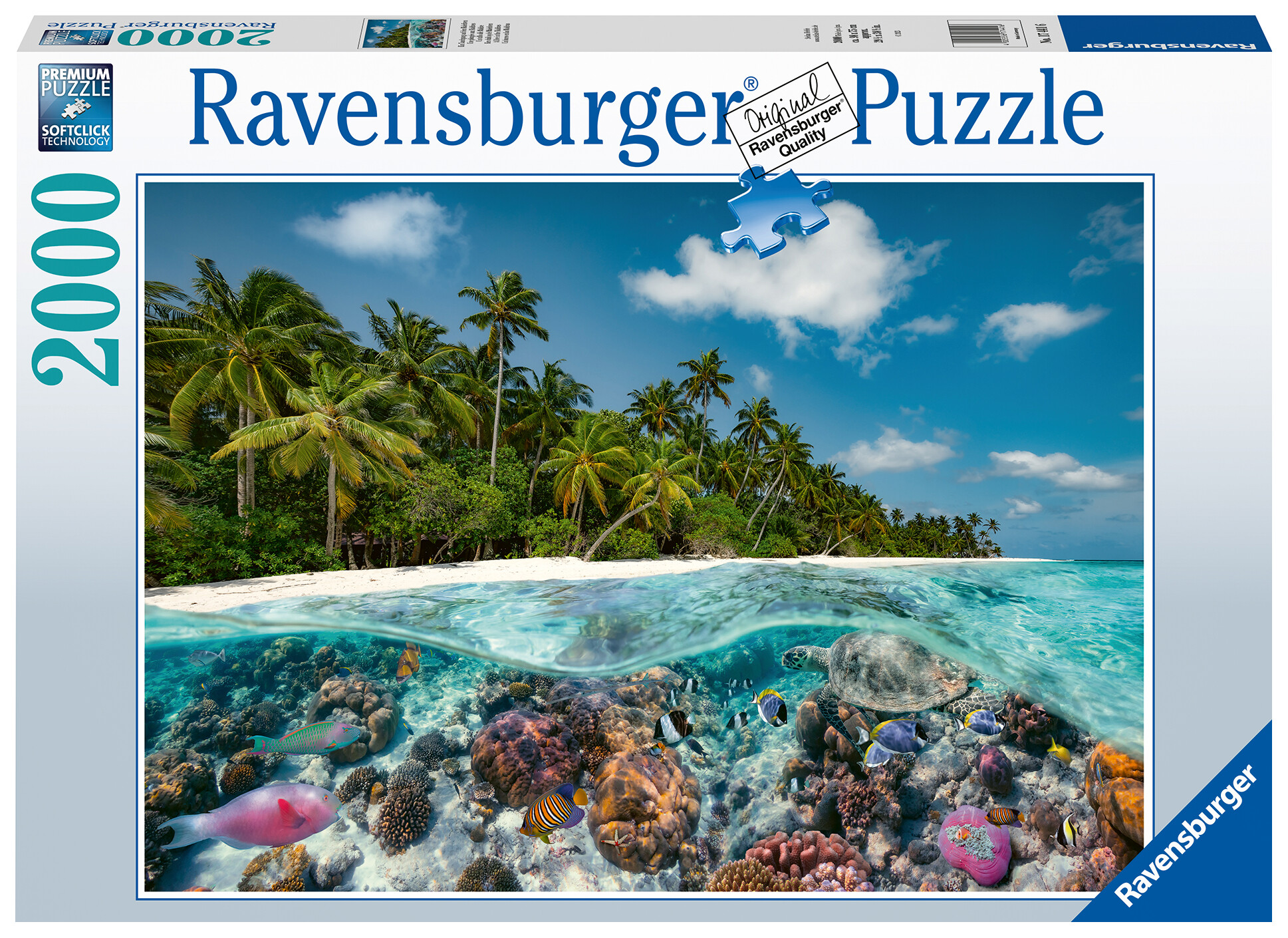 Ravensburger - puzzle un tuffo alle maldive, 2000 pezzi, puzzle adulti - RAVENSBURGER