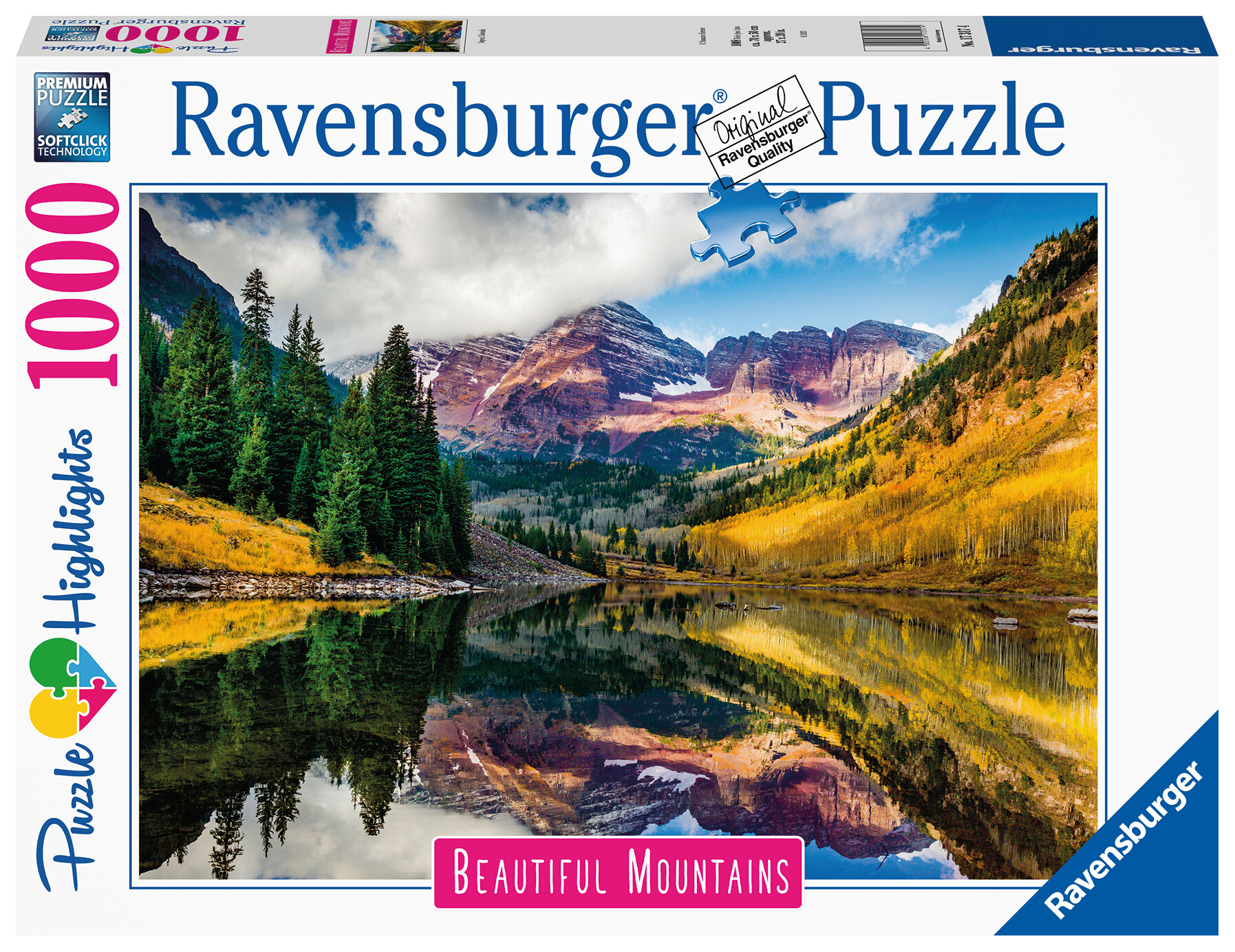 Ravensburger - puzzle aspen, colorado, collezione beautiful mountains, 1000 pezzi, puzzle adulti - RAVENSBURGER