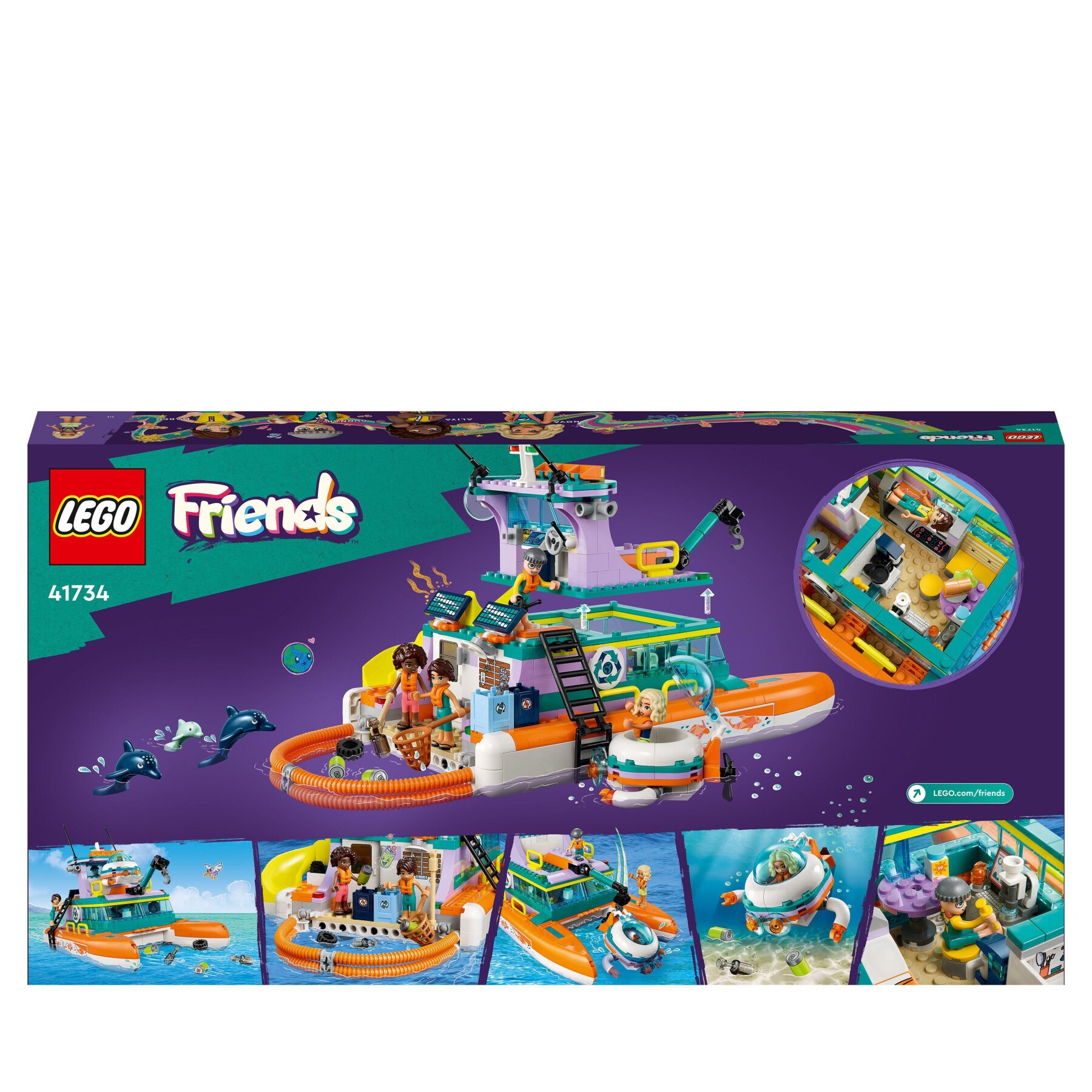 Lego friends 41734 catamarano di salvataggio, barca giocattolo con animali e sottomarino, set educativo, regalo per bambini 7+ - LEGO FRIENDS
