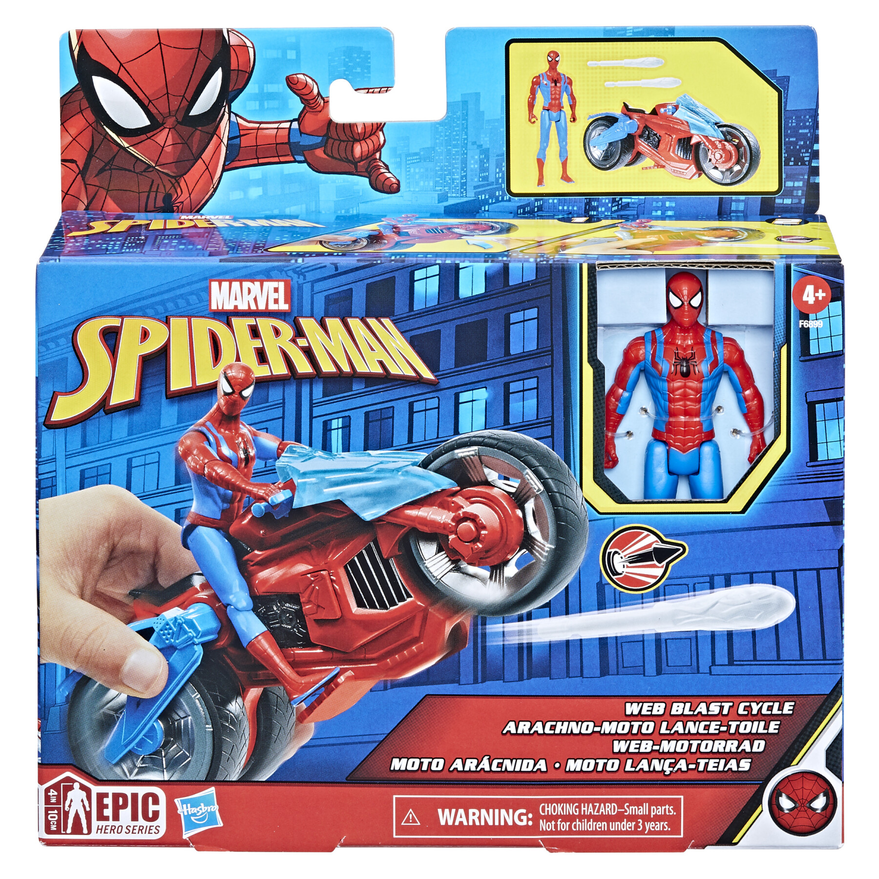 Hasbro marvel, motocicletta spara-ragnatele di spider-man - Spiderman