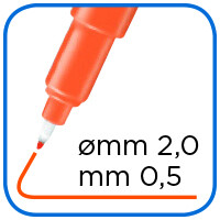 Tratto pen - penna punta sintetica confezione 2 pz - colore nero - 