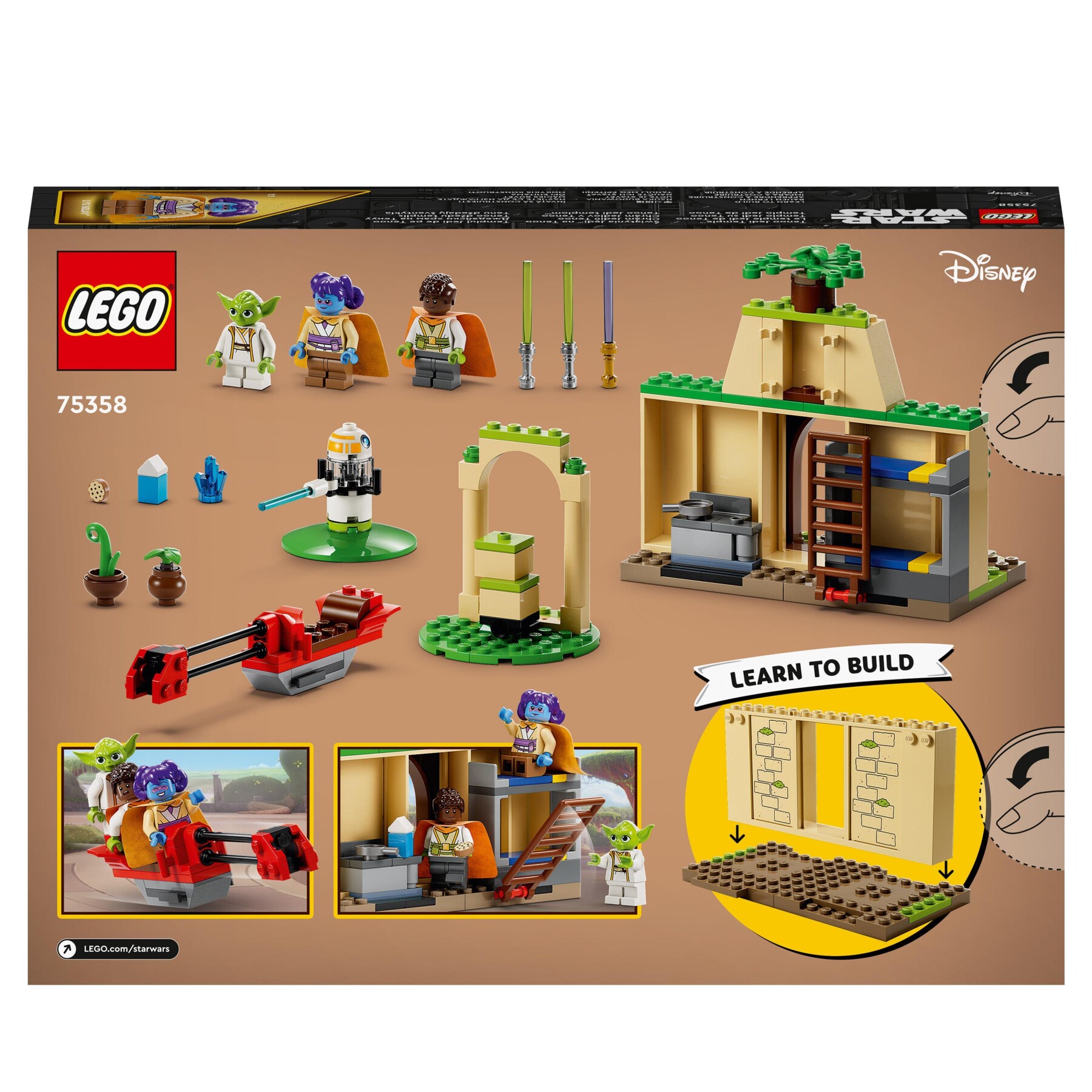 Lego star wars 75358 tempio jedi su tenoo con maestro yoda, spade laser giocattolo, droide e speeder bike, giochi per bambini 4+ - LEGO® Star Wars™, Star Wars