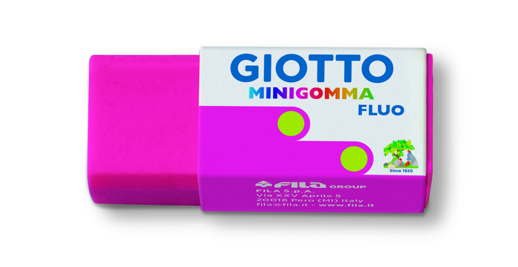 Giotto mini gomma fluo - confezione 5 minigomme colori fluo - GIOTTO