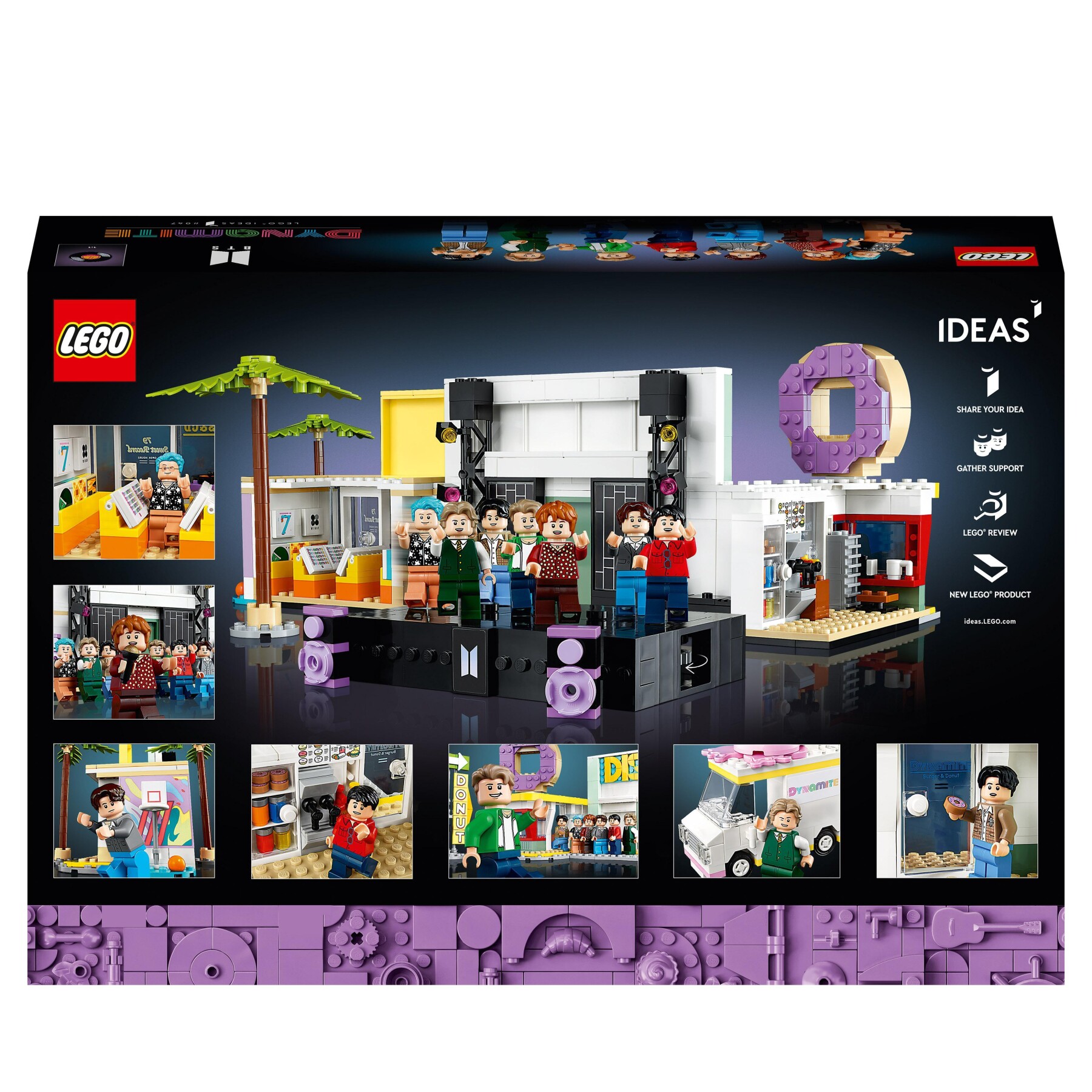 Lego ideas 21339 bts dynamite, set con 7 minifigure della famosa band k-pop, merchandise da collezione, idea regalo per i fan - LEGO IDEAS